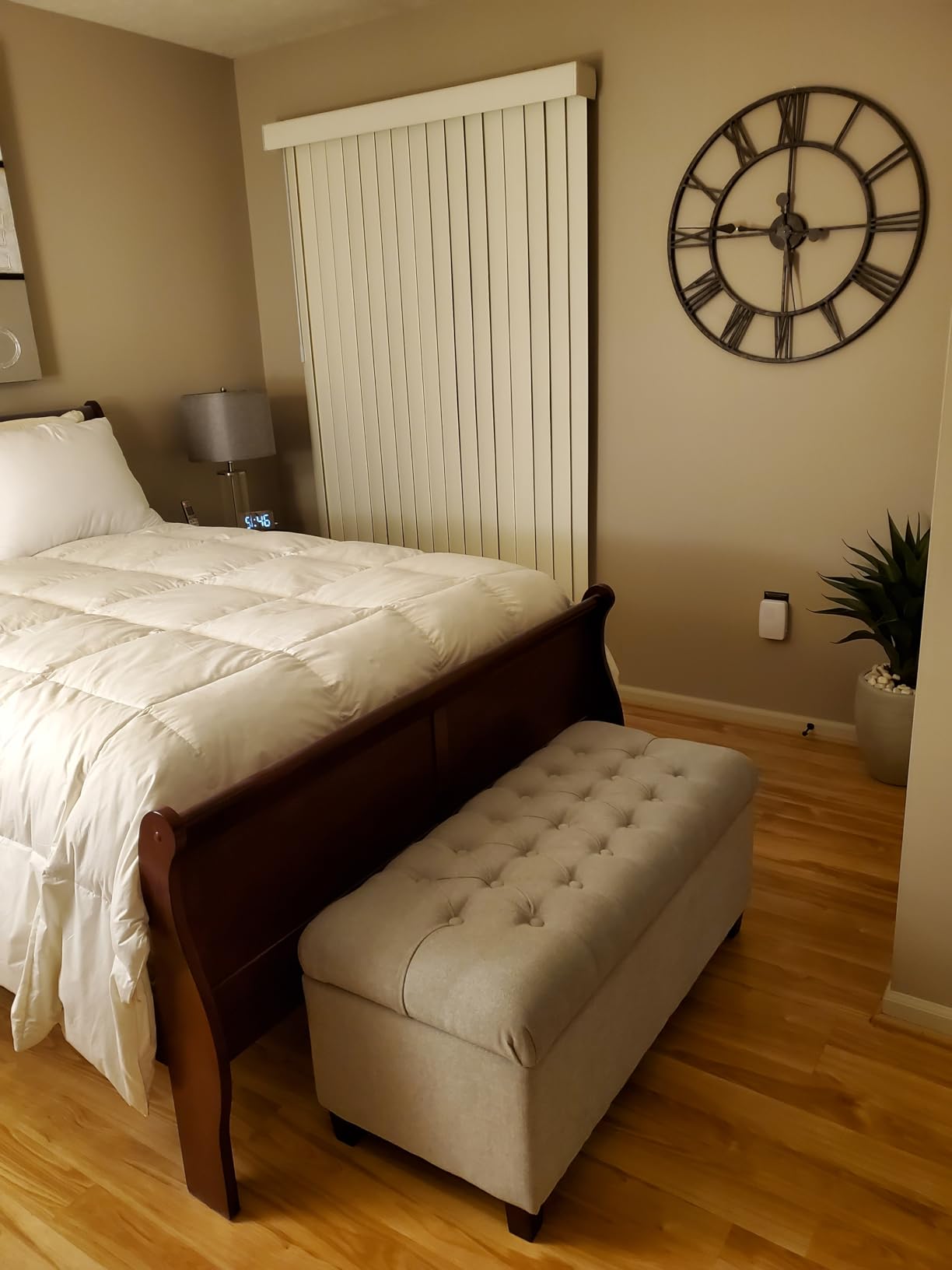 Homepop Home Decor | Tufted Ainsley Button Storage Ottoman Bench with Hinged Lid | Ottoman Bench with Storage for Living Room & Bedroom,Fawn Velvet - Customer Photo 2