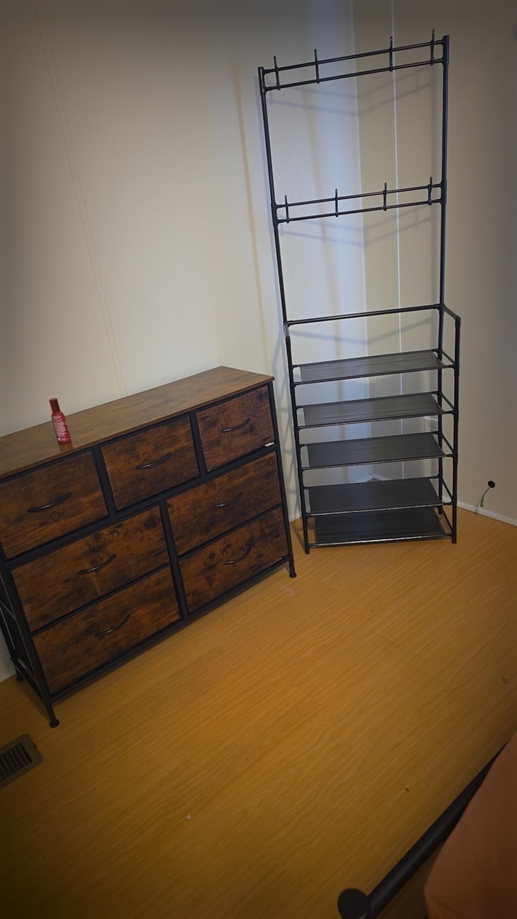 NEWBULIG Fabric Storage Tower Dresser with 7 Drawers TV Stand Organizer Sturdy Steel Frame Wood Top for Closet Bedroom Hallway,Brown - Customer Photo 1