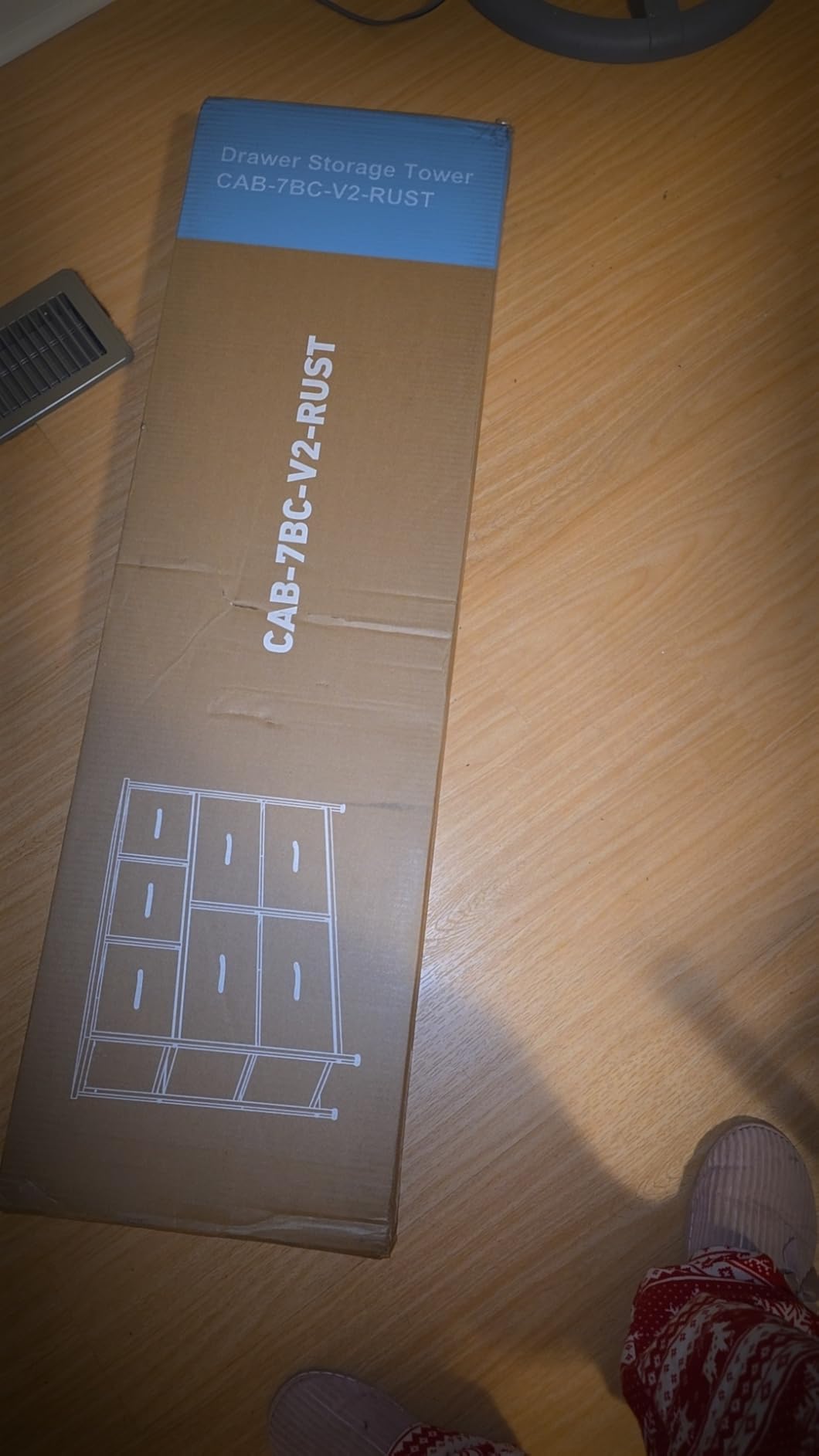 NEWBULIG Fabric Storage Tower Dresser with 7 Drawers TV Stand Organizer Sturdy Steel Frame Wood Top for Closet Bedroom Hallway,Brown - Customer Photo 2