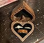 sufall Personalized Ring Box Gifts for Wife and Girlfriend Custom Engraved Flip Wooden Jewelry Box Wedding Gift Engagement Ring Holder Birthday Christmas Valentine Gifts for Her Heart Ring Box - Customer Photo 2