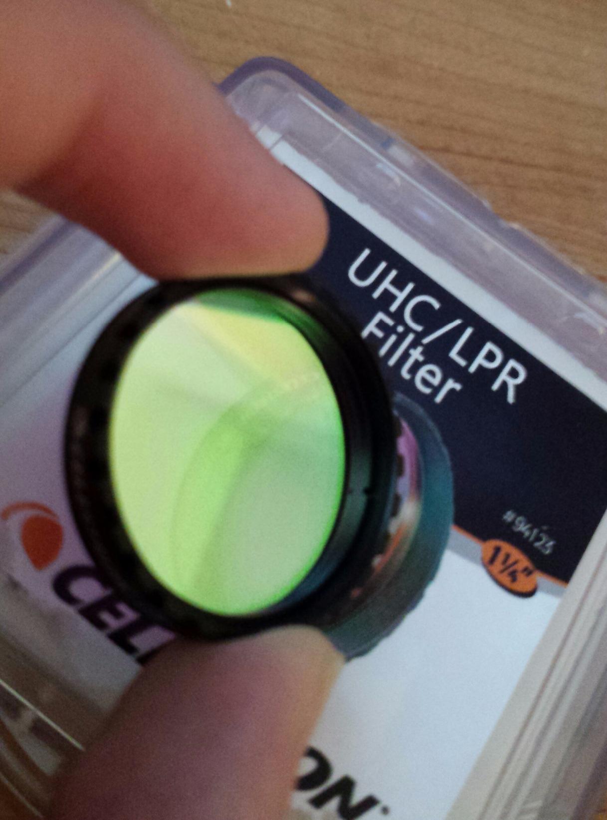 Celestron 94123 1.25-inch UHC/LPR Filter with Multi-Layer Dielectric Coatings - Optimises Spectral and Optical Characteristics for Improved Celestial Viewing, Black customer photo 2
