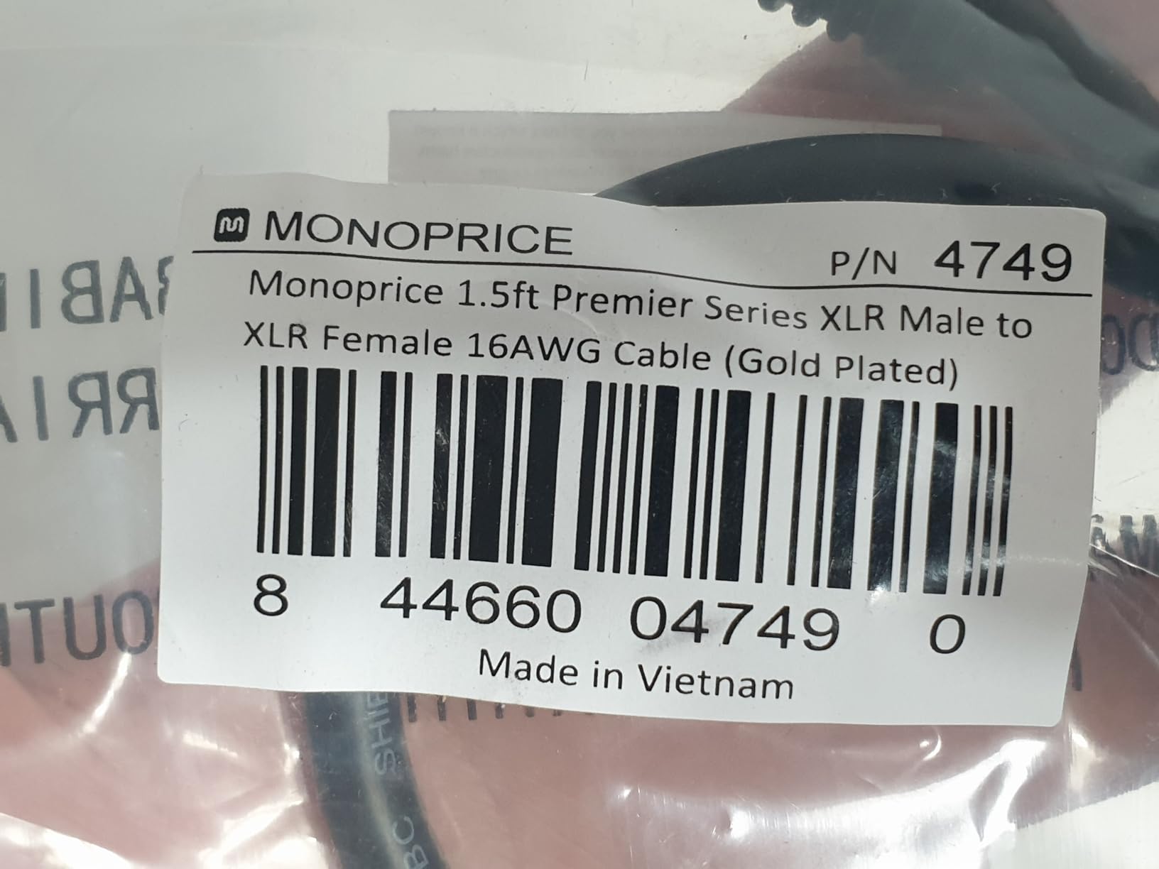Monoprice XLR Male to XLR Female Cable - for Microphone, Gold Plated, 16AWG, 10 Feet, Black - Premier Series customer photo 1