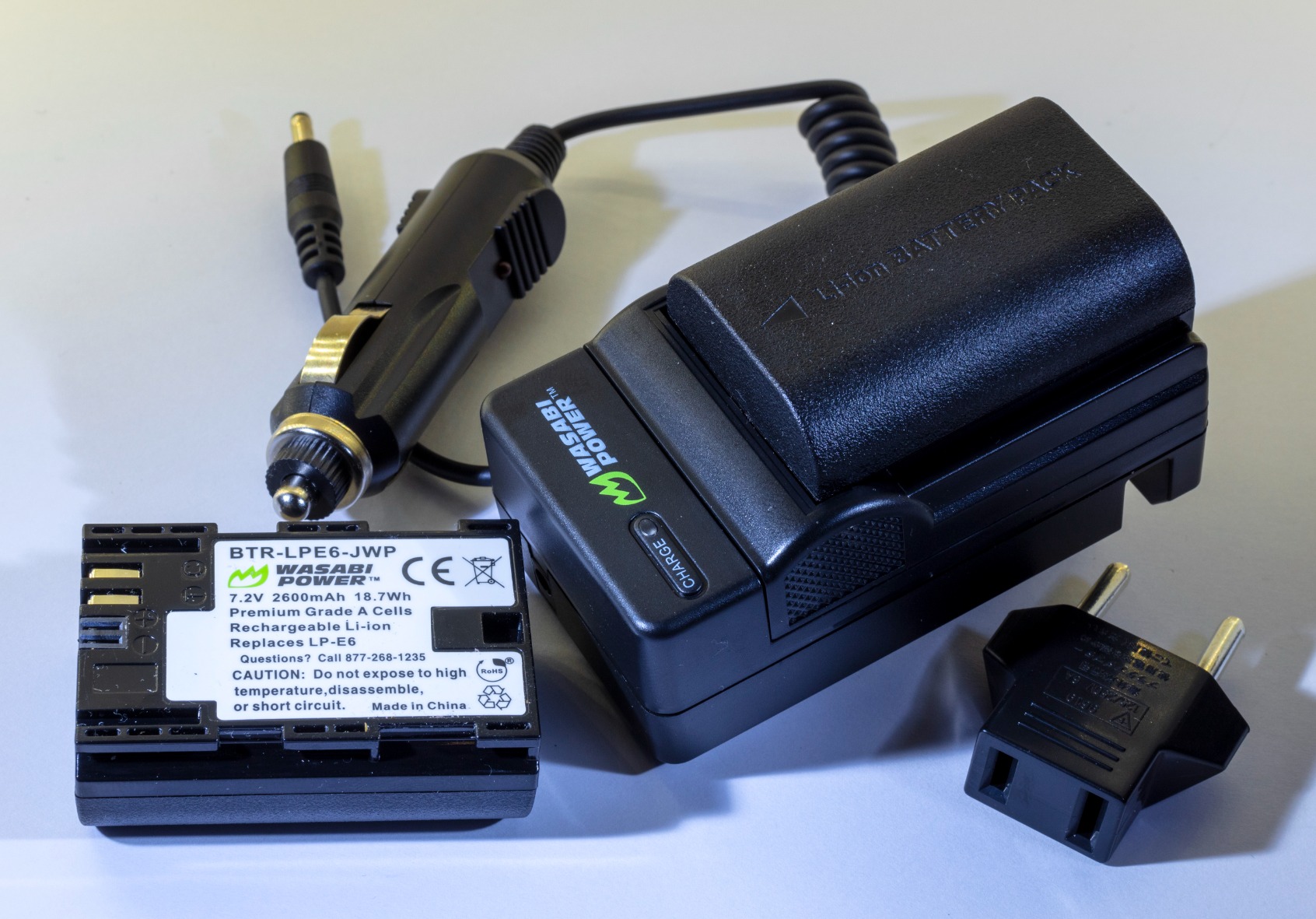 Wasabi Power LP-E6, LP-E6N Battery (2-Pack) and Charger for Canon EOS 5D Mark II/III/IV, 5DS, 5DS R, 6D, 6D Mark II, 7D, 7D Mark II, 60D, 70D, 80D, 90D, R, R5, R6, Ra, XC10, XC15, BMPCC 4K, BMPCC 6K customer photo 1