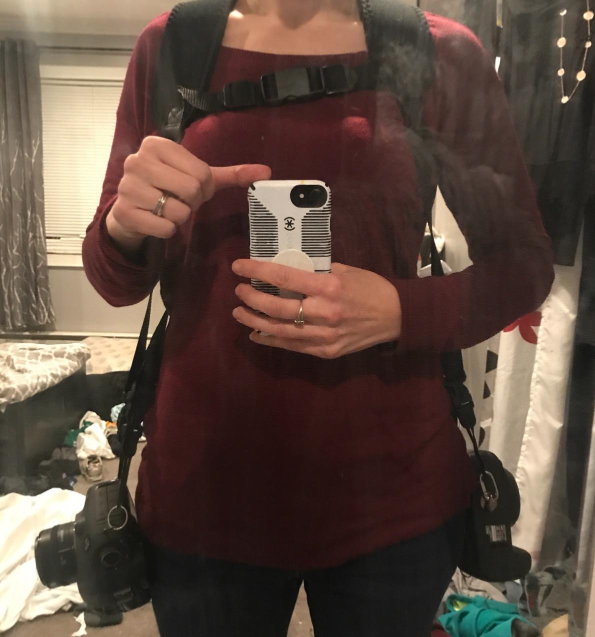 OP/TECH USA Dual Camera Harness - Neoprene Shoulder Harness for Two Cameras | Comfortable, Adjustable DSLR/SLR Strap System with Quick-Release Connectors - Black, Made in USA customer photo 2