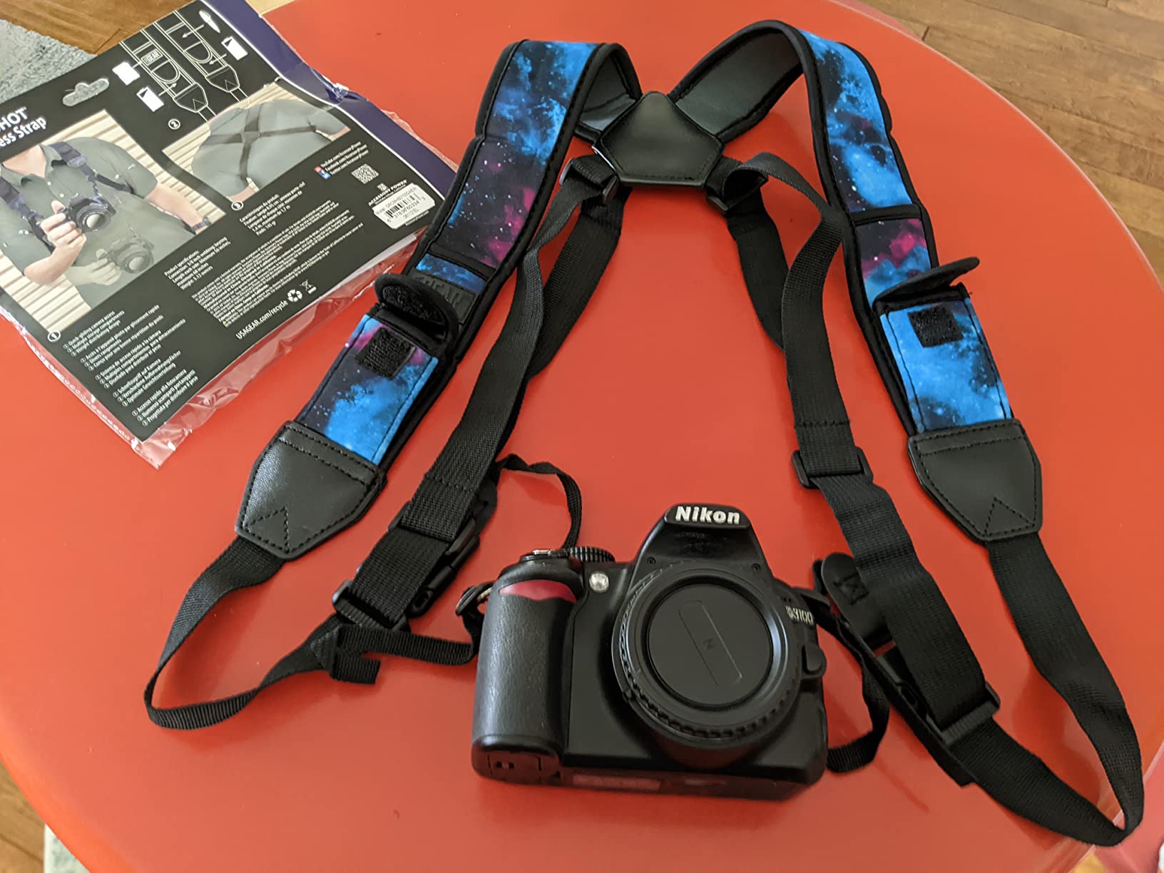 USA Gear DSLR Camera Strap Chest Harness with Quick Release Buckles, Black Neoprene Pattern and Accessory Pockets customer photo 2