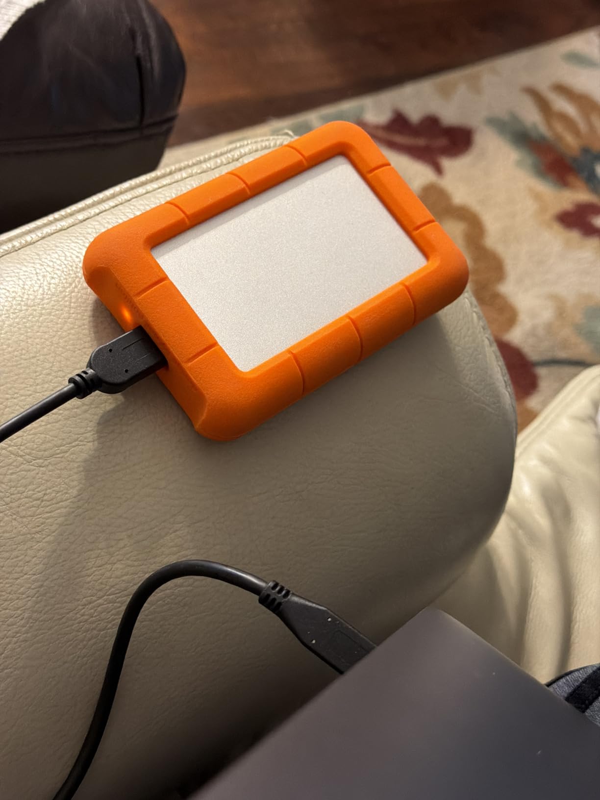 LaCie Rugged Mini 4TB External Hard Drive Portable HDD - USB 3.0 USB 2.0 Compatible, Drop Shock Dust Rain Resistant Shuttle Drive, For Mac And PC Computer Desktop and Laptop, Orange customer photo 1