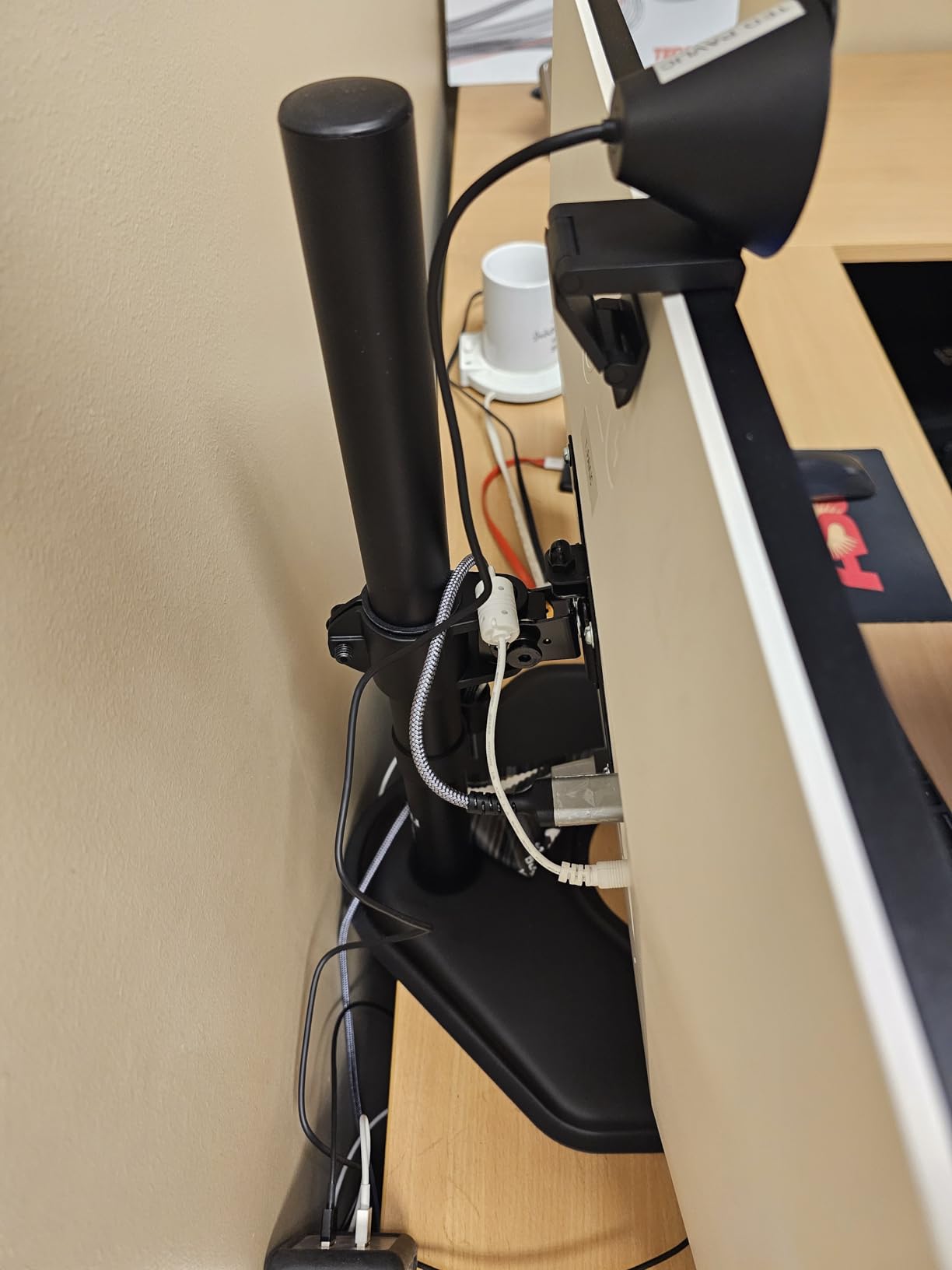 WALI Dual Monitor Stand for Desk, Monitor Stands for 2 Monitors up to 27 inch, Dual Monitors Mount Fits up to 22lbs, Free Standing Full Motion Dual Monitors Arm for Desk customer photo 2