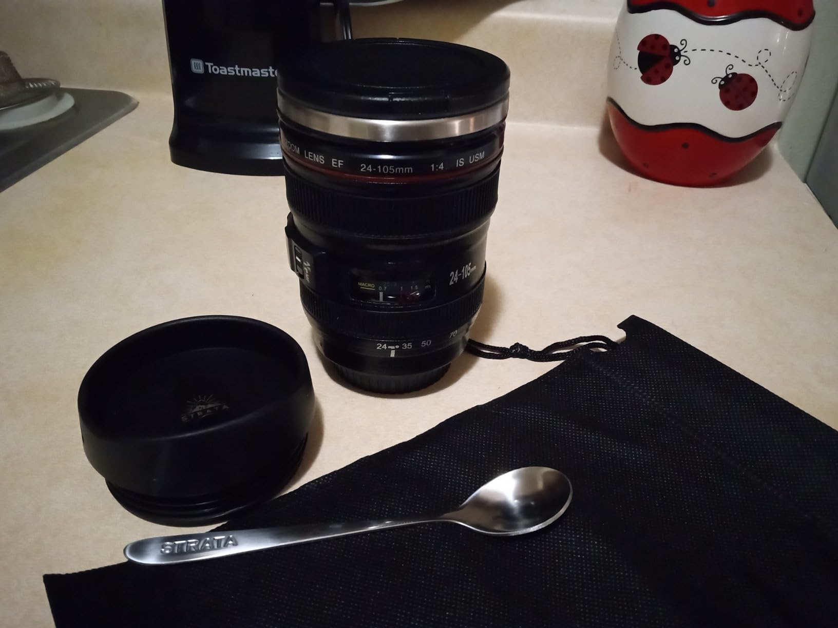 STRATA CUPS Camera Lens Coffee Mug -13.5oz | (2 LIDS + SPOON + BAG) Gift for Him, Dad Gifts, Photography, Camera accessories, Novelty Gifts customer photo 1