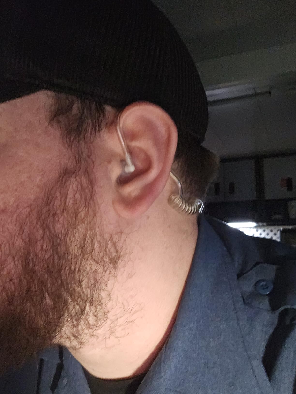 3.5mm Listen Only Earpiece Compatible with Speaker Mic, Acoustic Tube Receive Only Headset with 3 Earmolds, for Police Security and Law Enforcement Use customer photo 1