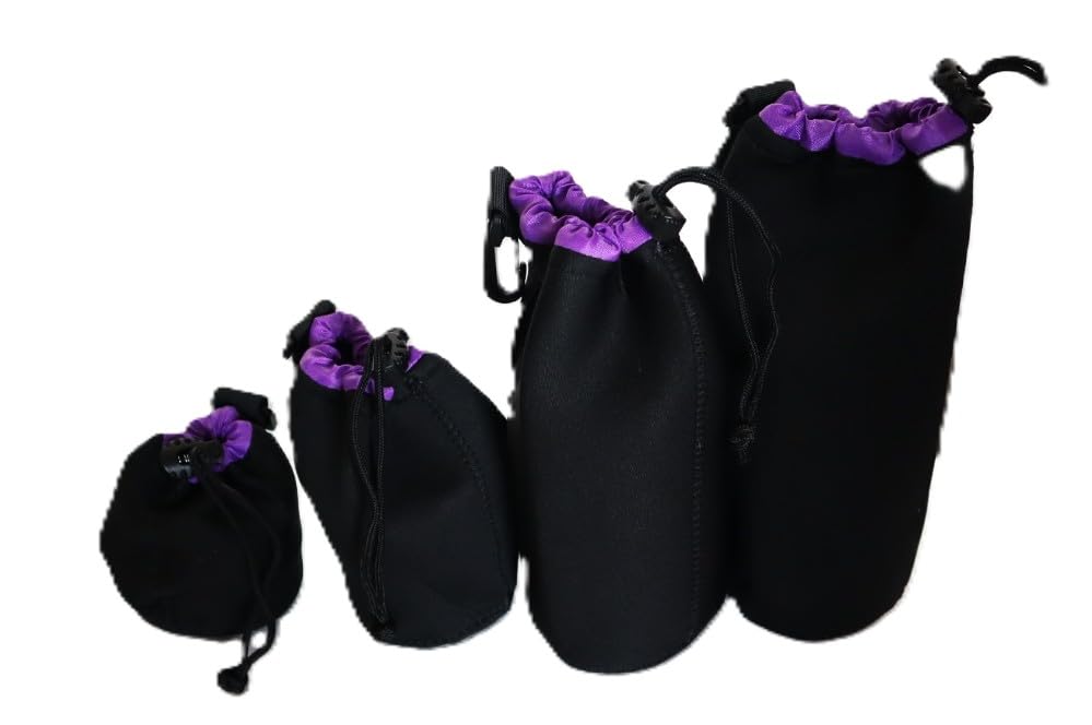 CADeN Lens Pouch Set 4 Pack Replacement Compatible for Canon, Nikon, Sony, Pentax, Olympus (Small, Medium, Large, X Large) Camera Lens Case Bag Thick Protective Neoprene Pouch Soft Plush for DSLR Lens customer photo 1