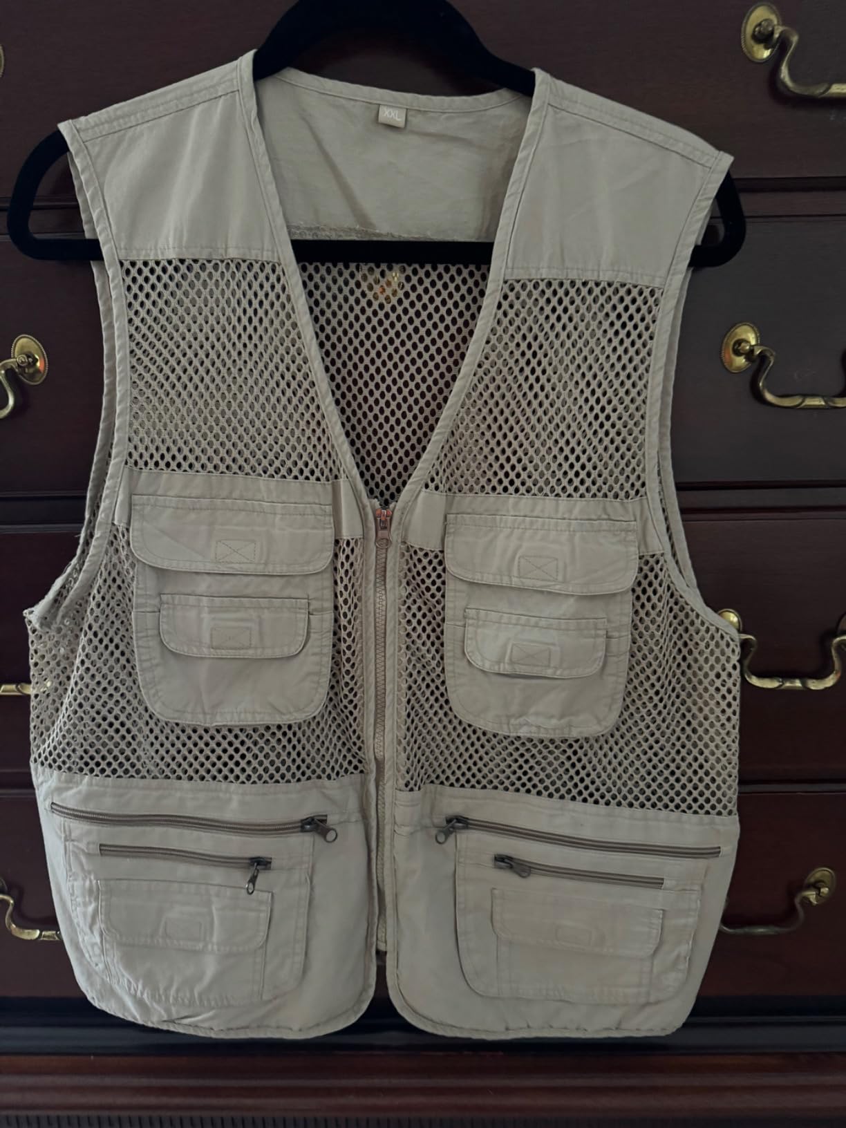 Unisex Mesh Breathable Fishing Vest, Multi-Pockets Photography Travel Hiking Waistcoat Jacket for Adults and Youth customer photo 1
