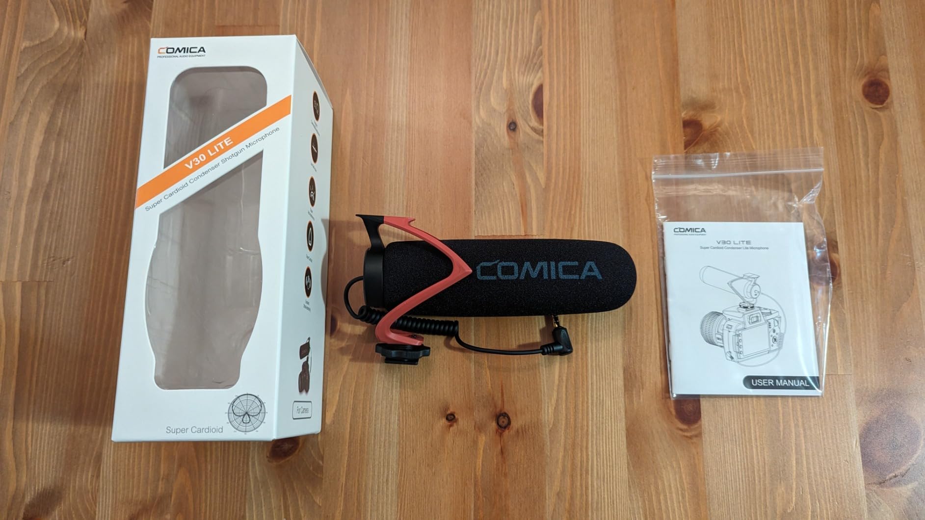 COMICA CVM-V30 LITE Video Microphone,Super-Cardioid Condenser On-Camera Shotgun Microphone for Canon Nikon Sony Panasonic DSLR Cameras,Mic for iPhone Android Smartphone with 3.5mm Jack(Red) customer photo 2