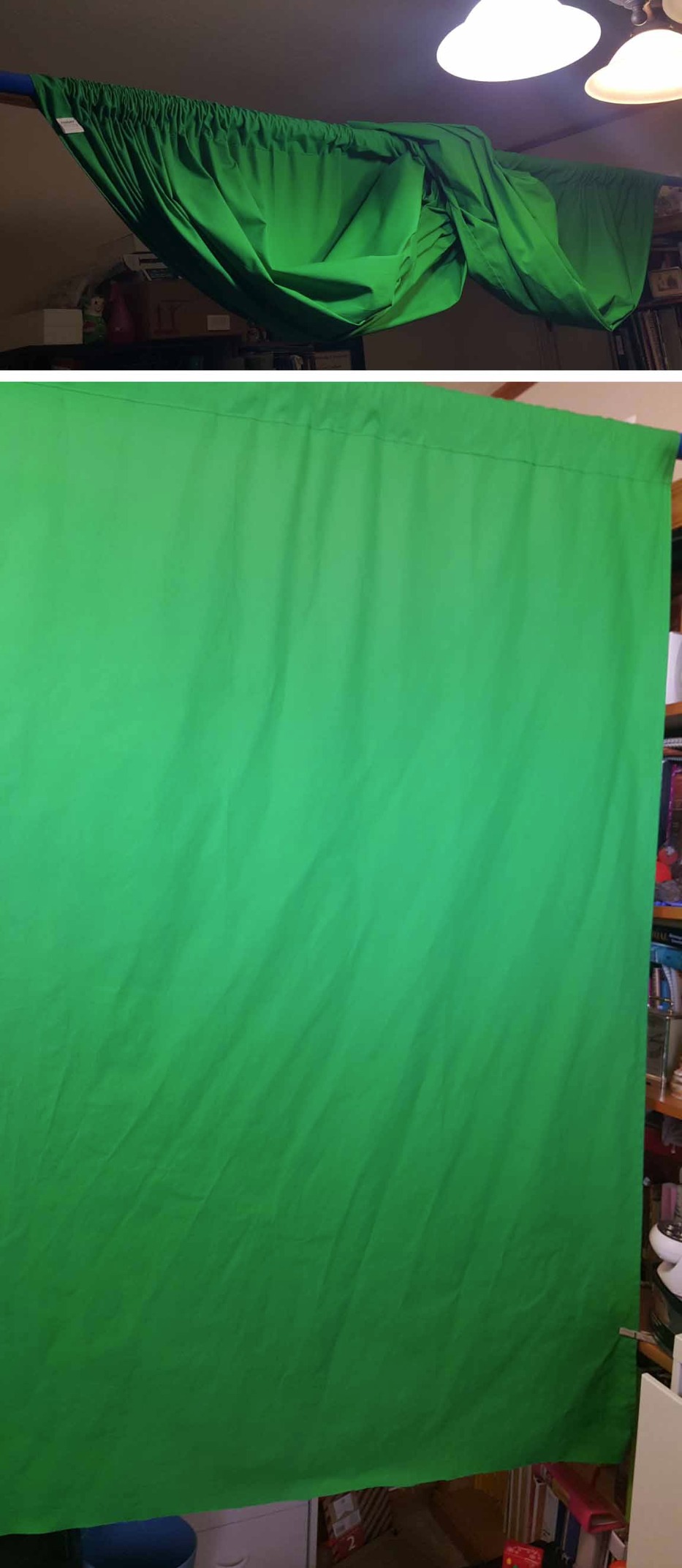 EMART Green Screen Backdrop, 6 x 9 Ft Photography Greenscreen Background Sheet Fabric Kit for YouTube Video Streaming Zoom, Small Photo Chromakey Polyester Cloth Curtain with 4 Clip customer photo 1