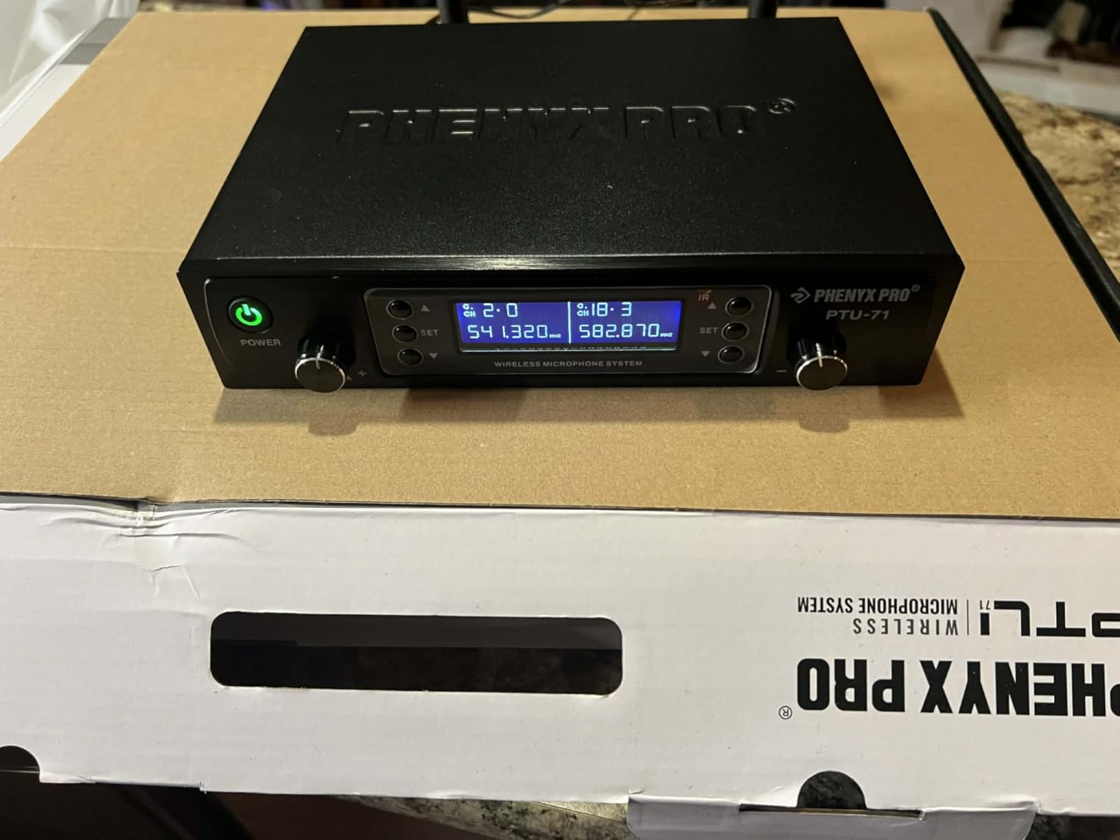 Phenyx Pro Wireless Microphone System, Dual Mic Set with Handheld/Bodypack/Lapel Mics,Auto Scan, 2x100 UHF Frequencies,328ft Range,Cordless Microphone for Singing, Karaoke, Church(PTU-71-1H1B) customer photo 1