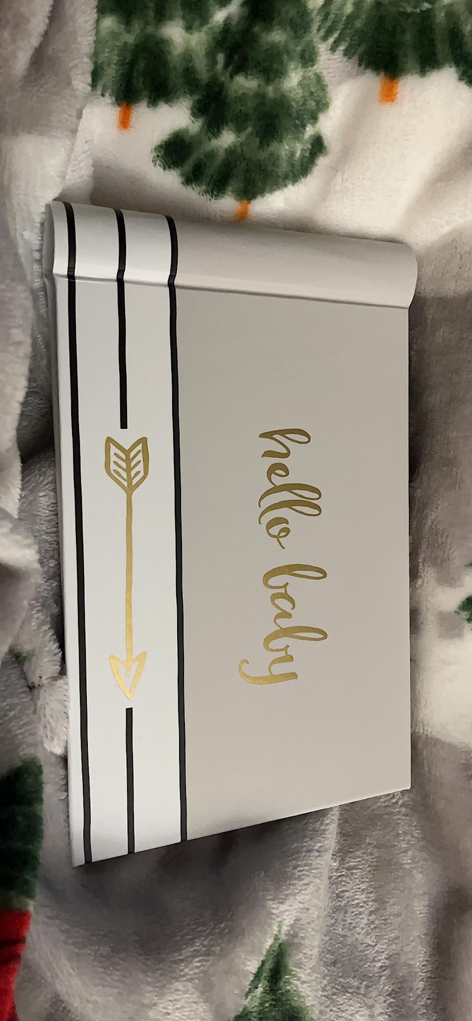 Pearhead Baby Photo Album, Keepsake Baby Memory Book with Photo Pockets, Gray and White Polka Dot Cover customer photo 2