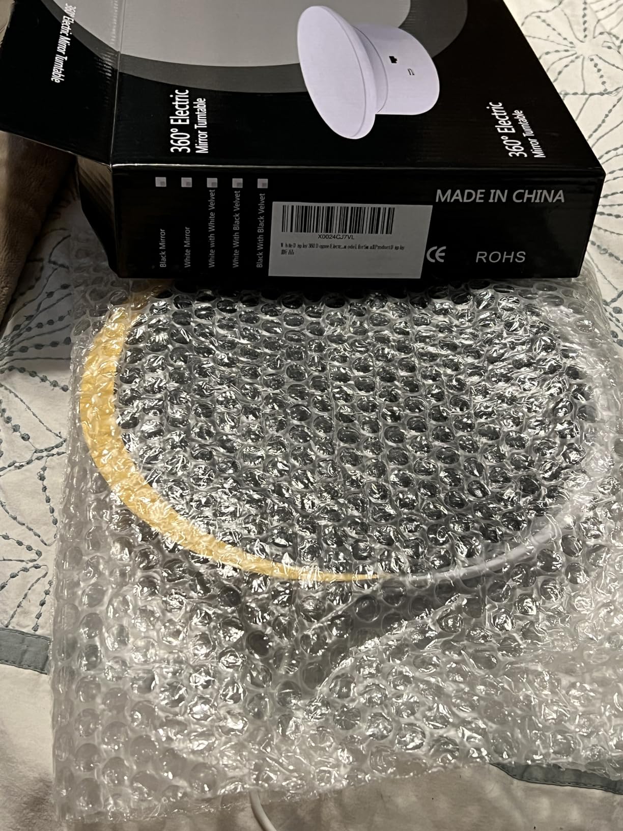 Display 360 Degree Electric Turntable,for Small Product Display, 7.87in Diameter product photography turntable customer photo 1