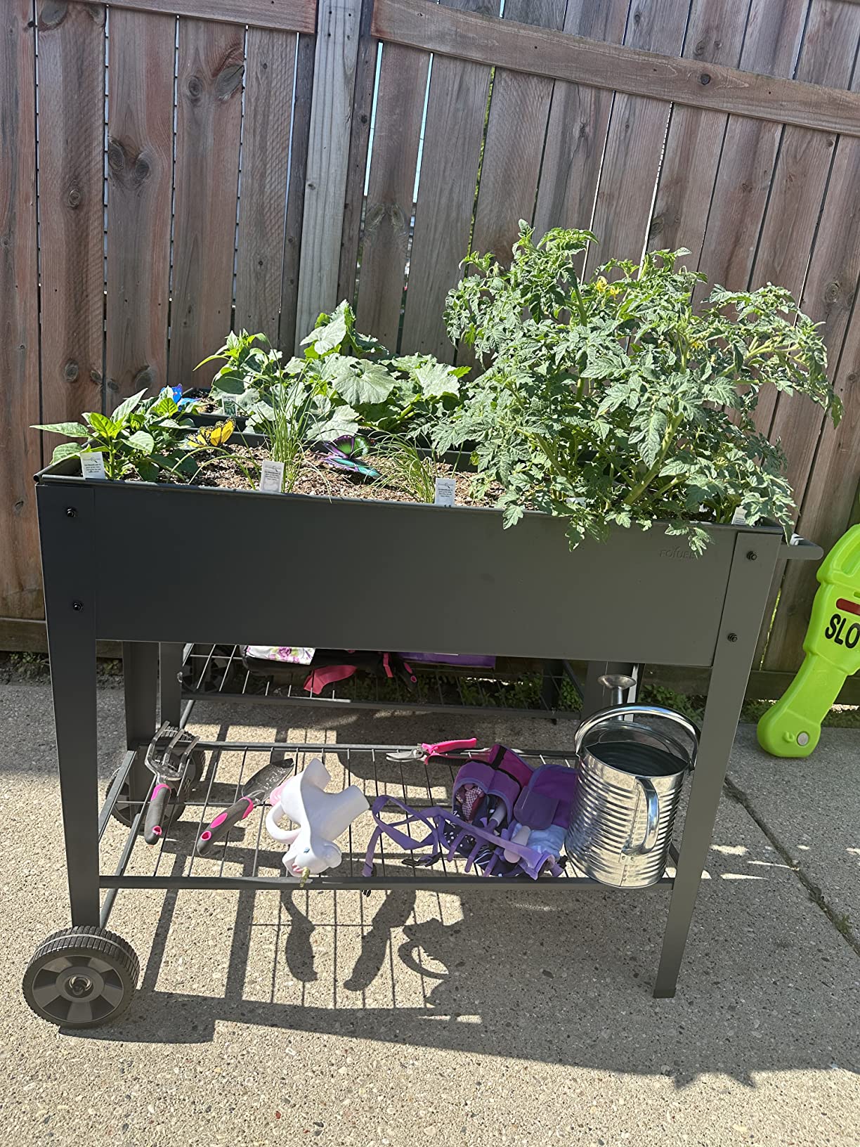 Raised Planter Box with Legs Outdoor Elevated Garden Bed On Wheels for Vegetables Flower Herb Patio customer photo 1