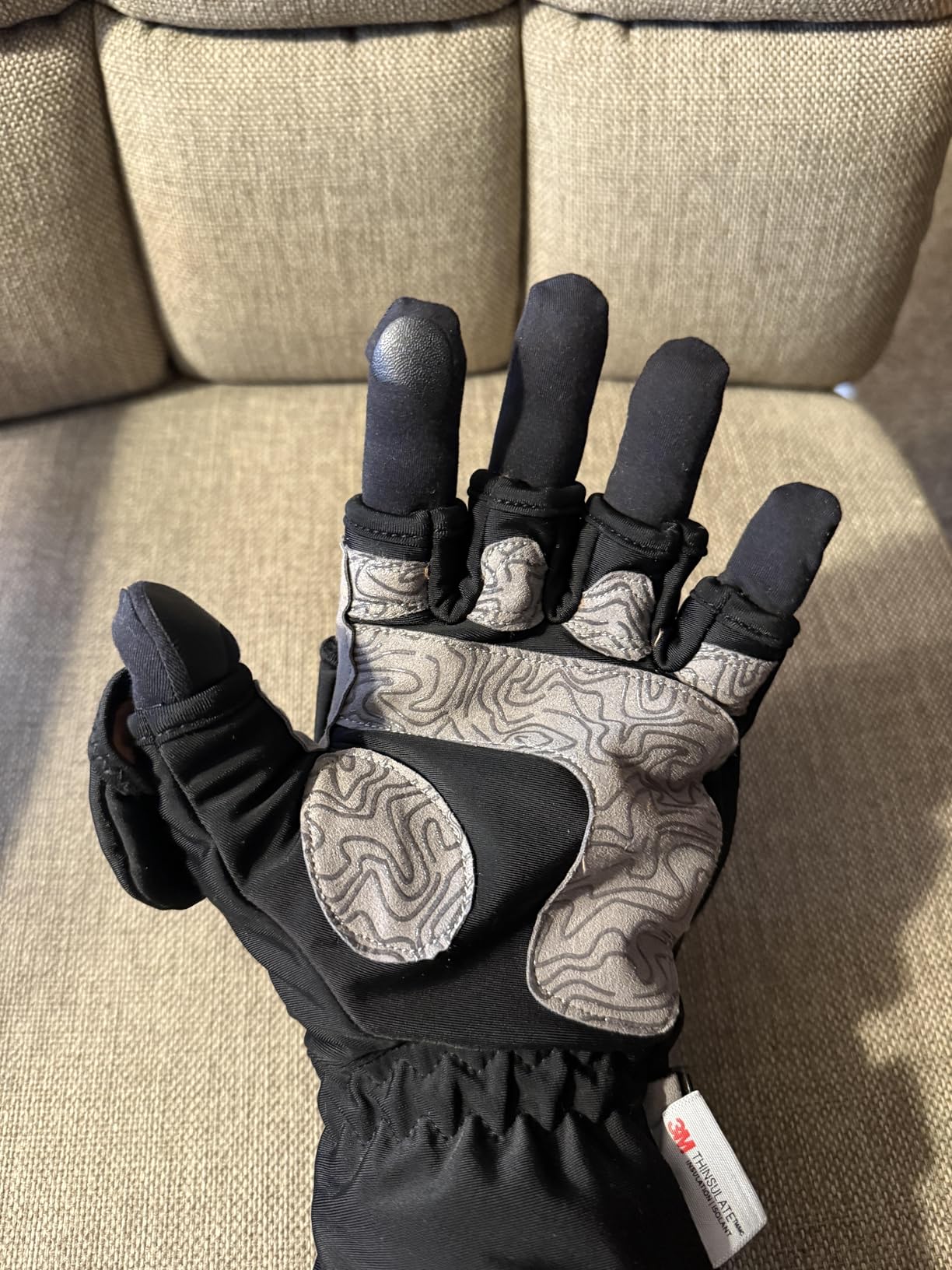 Ice Fishing Gloves Convertible Mittens Flip Fingerless Mitt with Thinsulate 3M Warm for Cold Weather and Winter Men Women Photography Running Camera customer photo 1