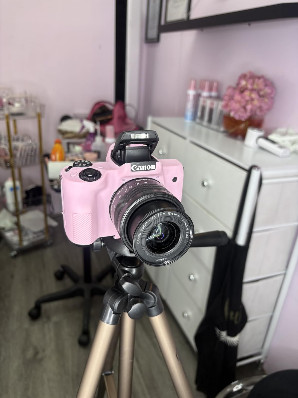 Easy Hood Camera Case for Canon EOS M50/M50 Mark II Digital Camera, Anti-Scratch Soft Silicone Case Cover Housing Protective Cover Protector Camera Body Skin Case (Pink) customer photo 2