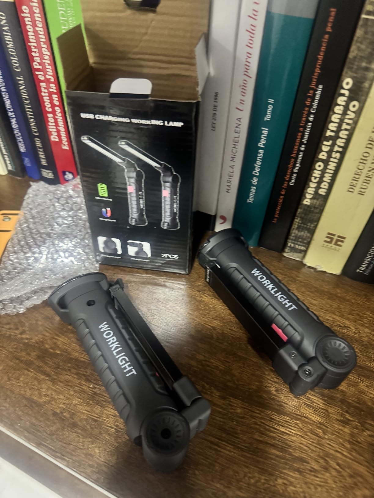 2Pack LED Work Lights, USB Rechargeable COB Light with Magnetic Base 360°Rotate and 5 Modes, Folding Flashlight Inspection Mechanic Light for Car Repairing, Workshop, Household and Emergency Use,Large customer photo 2