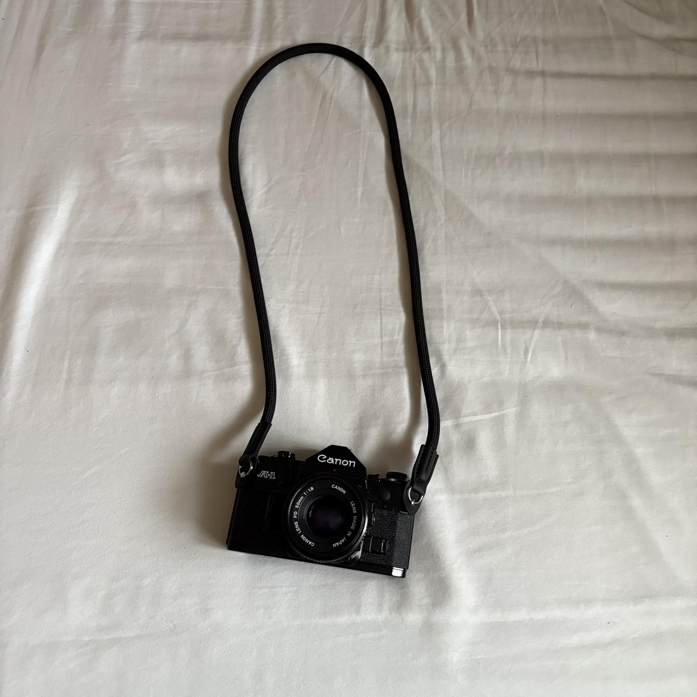 Camera Strap Vintage 100cm Nylon Climbing Rope Camera Neck Shoulder Strap for Micro Single and DSLR Camera (Black) customer photo 1