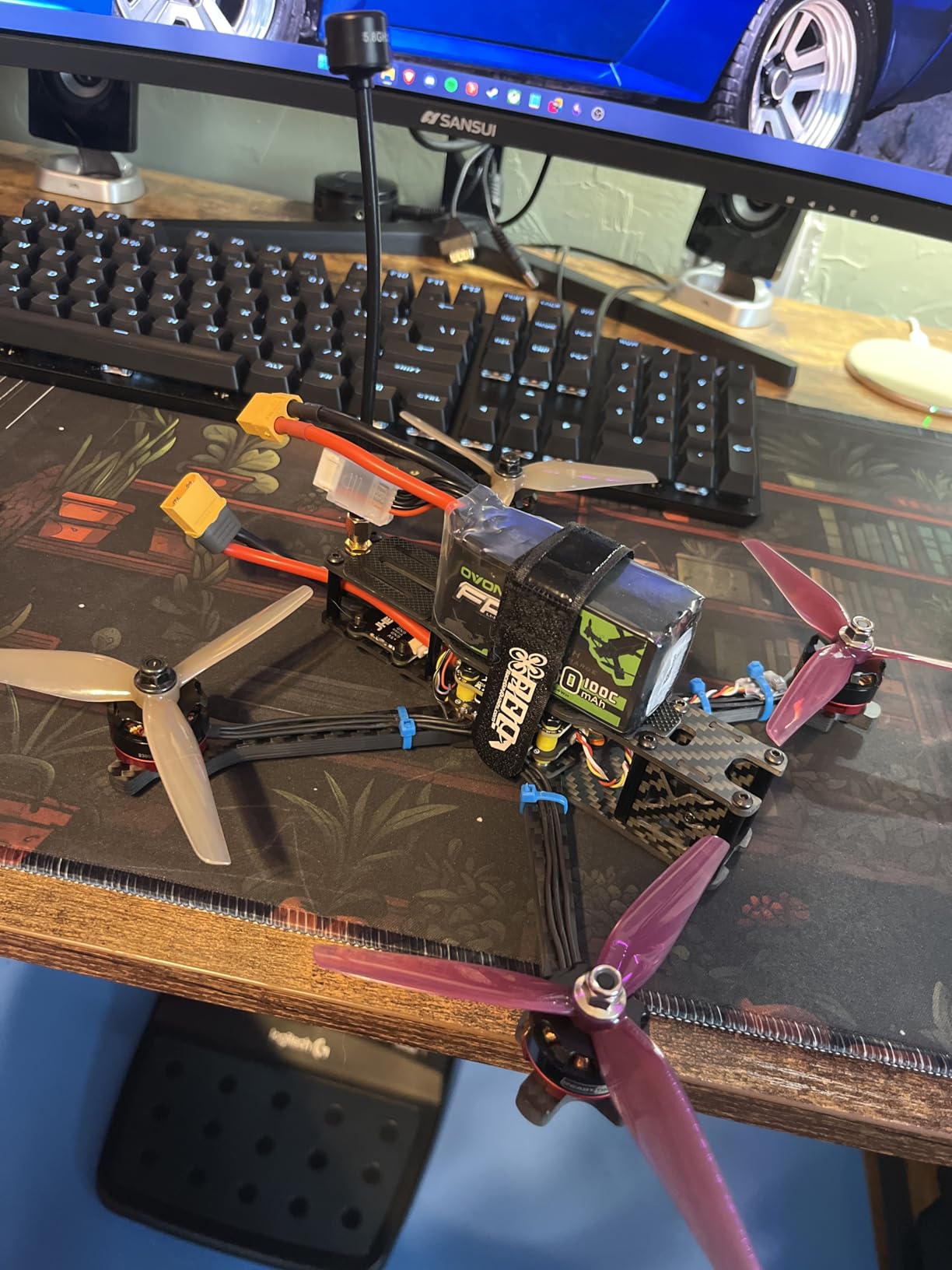 OVONIC 4s Lipo Battery 100C 1550mAh 14.8V Lipo Battery with XT60 Connector for RC FPV Racing Drone Quadcopter(2 Packs) customer photo 1