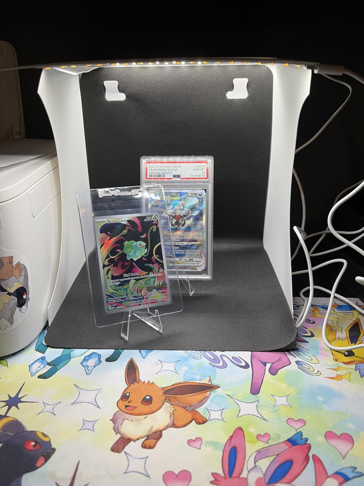 Photo Studio Light Box Kit 12x12 Inch, Folding Lightbox for Small Product Photography, 128 LED Adjustable Lighting, Portable Shooting Tent with 3 Light Colors & 6 Backgrounds customer photo 1