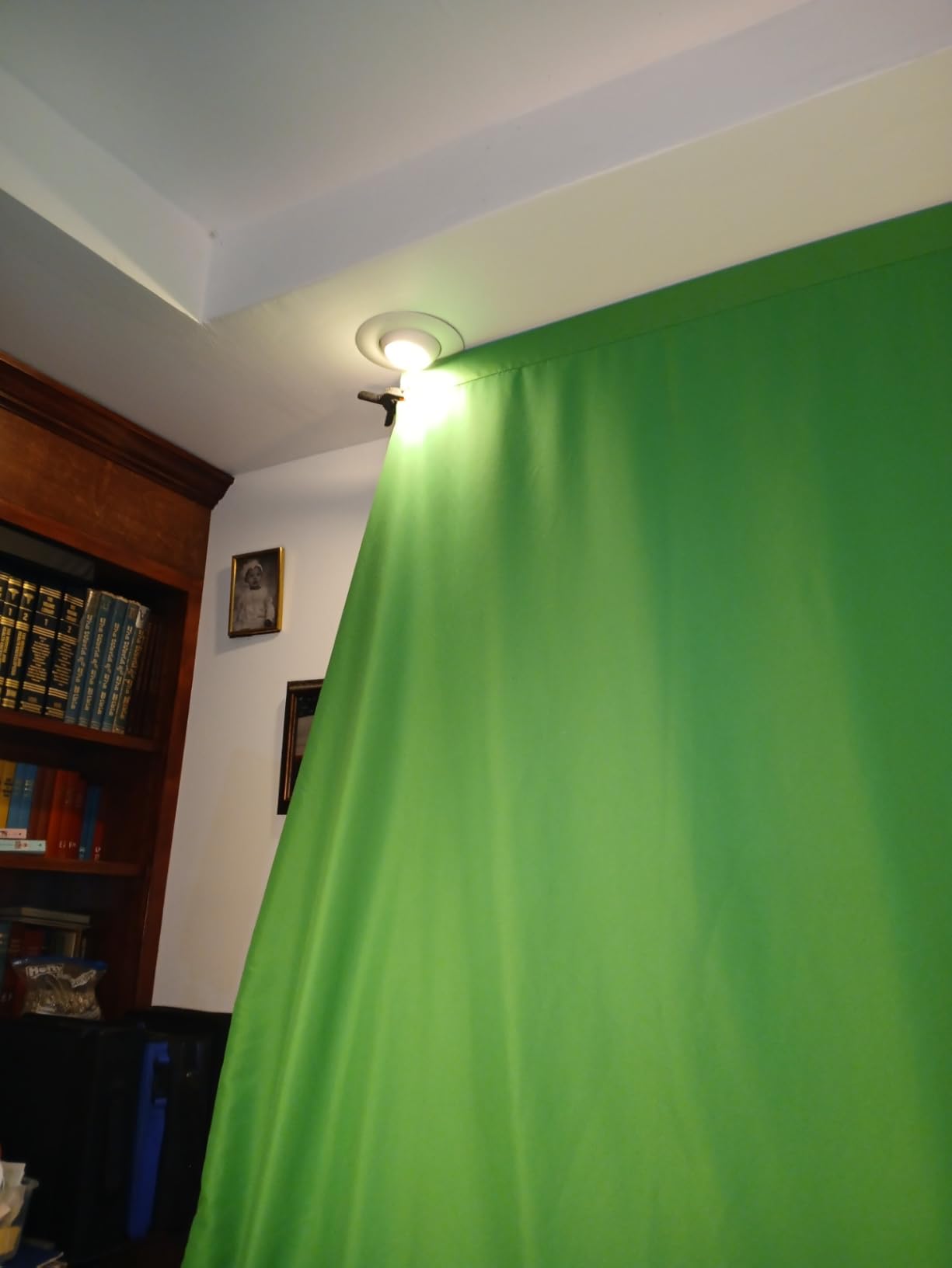 Aimosen 10 X 7 FT Green Screen Backdrop for Photography, Chromakey Virtual GreenScreen Background Sheet for Zoom Meeting, Cloth Fabric Curtain for Party Decor Video Studio Calls Streaming Gaming Photo customer photo 2