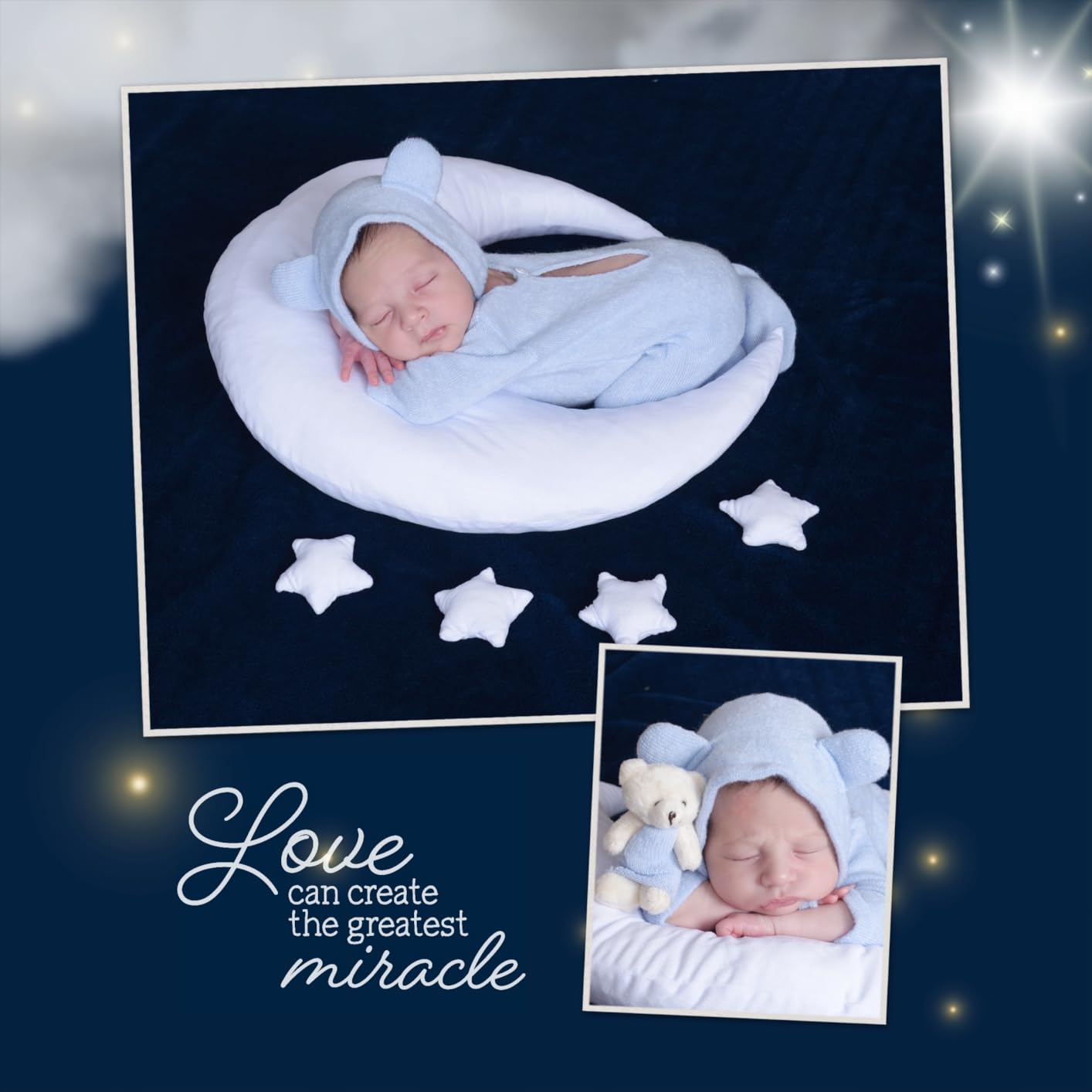 IGMaryBox Baby Moon Star Pillow Newborn Posing Pillow Newborn Photography Posing Pillows Infant Photography Props Set (White) customer photo 2