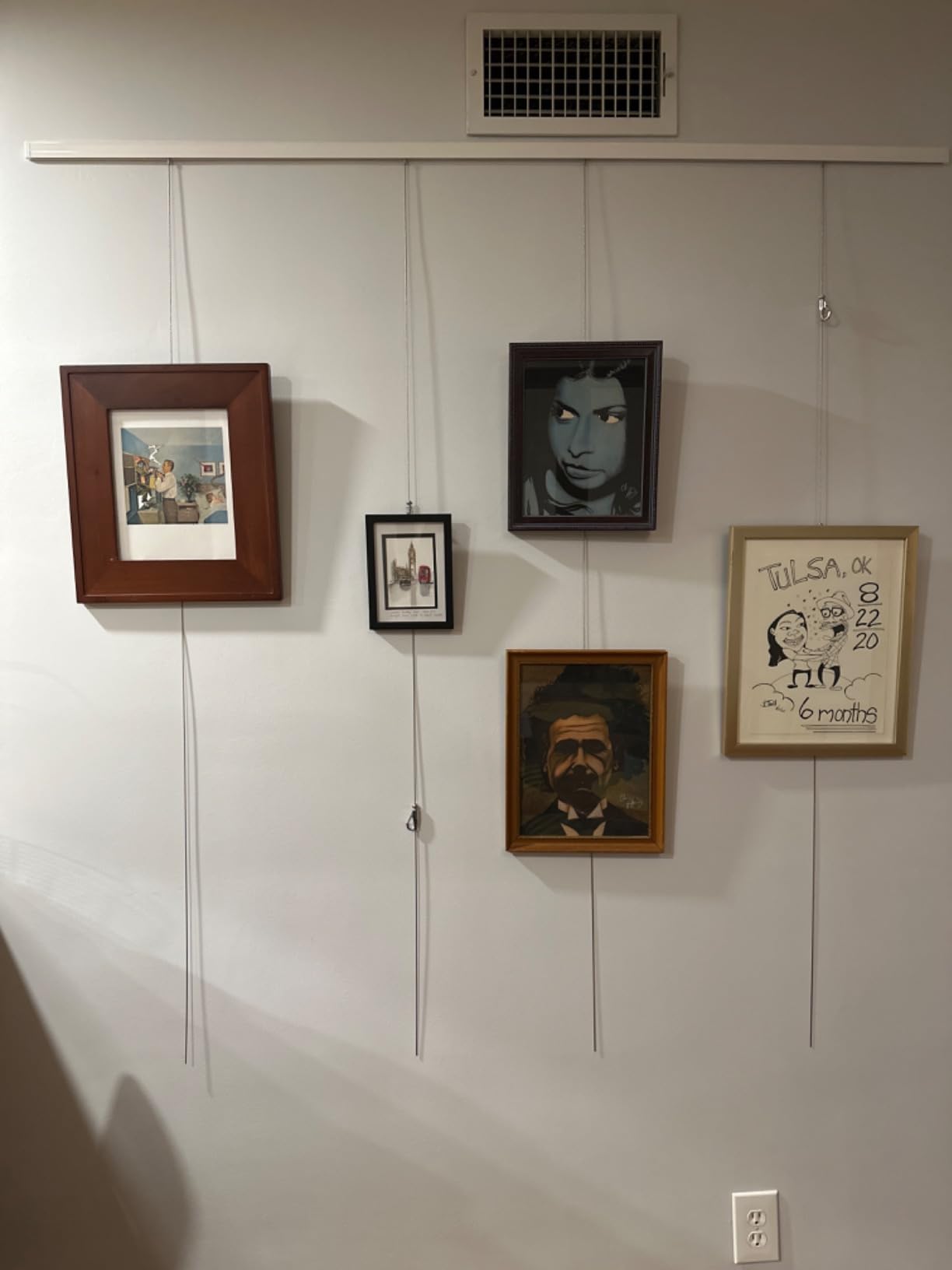 Picture Hanging System Click Rail Kits,in one Set Included Two of White Rails 59