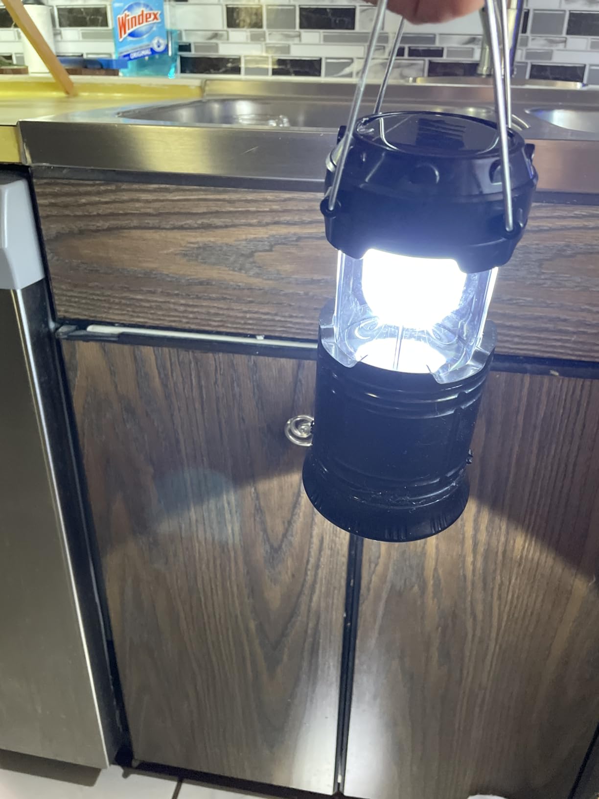 Collapsible Portable LED Camping Lantern XTAUTO Lightweight Waterproof Solar USB Rechargeable LED Flashlight Survival Kits - 4 Pack customer photo 1