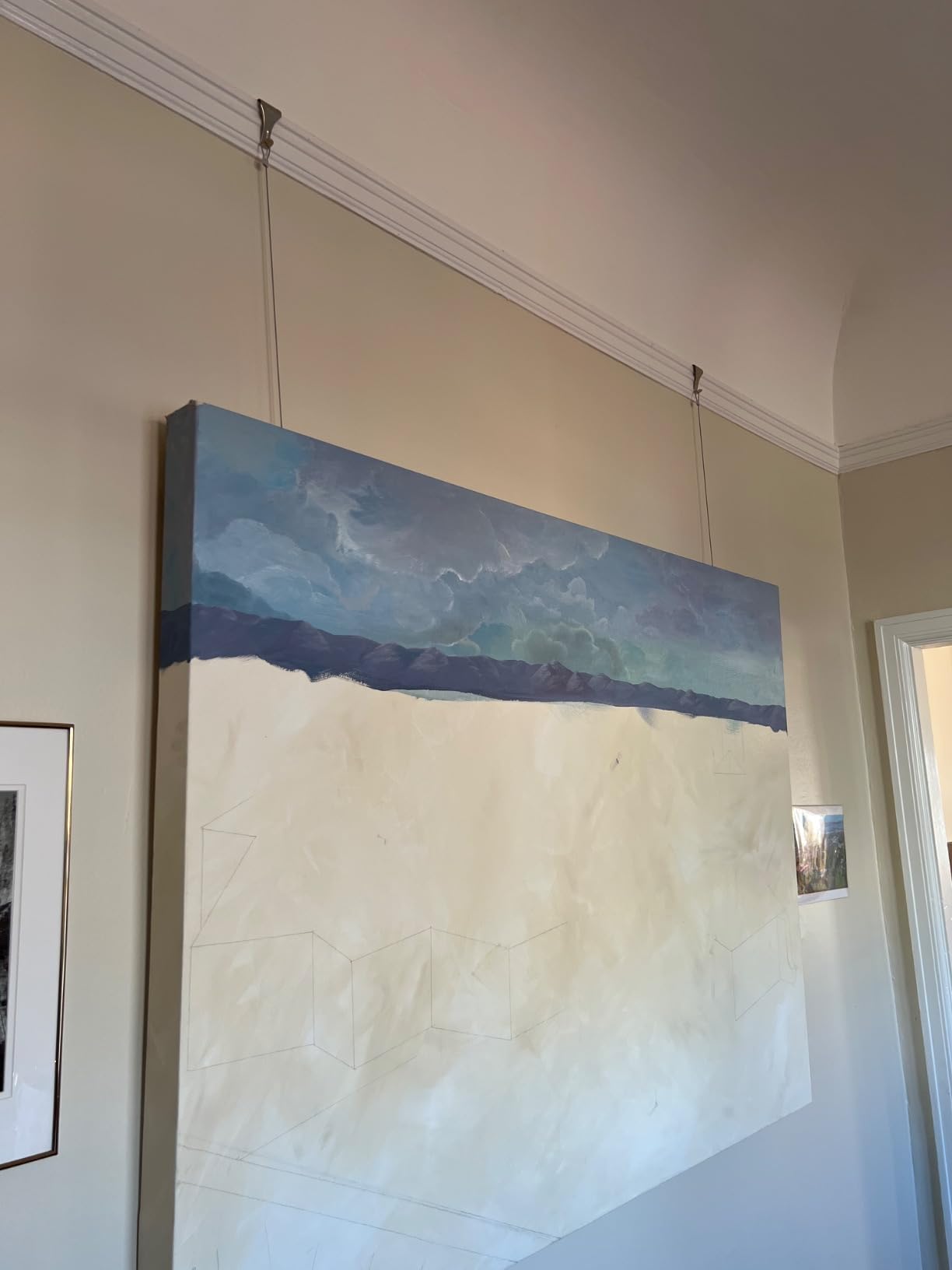 Picture Hanging Kit - Picture Rail Hooks with 6 of Each White Rail Hooks, 72 Inch Invisible Loop Cord, 6 Adjustable Hooks - Stainless Steel Picture Molding Hangers Nylon and Steel Cable customer photo 2