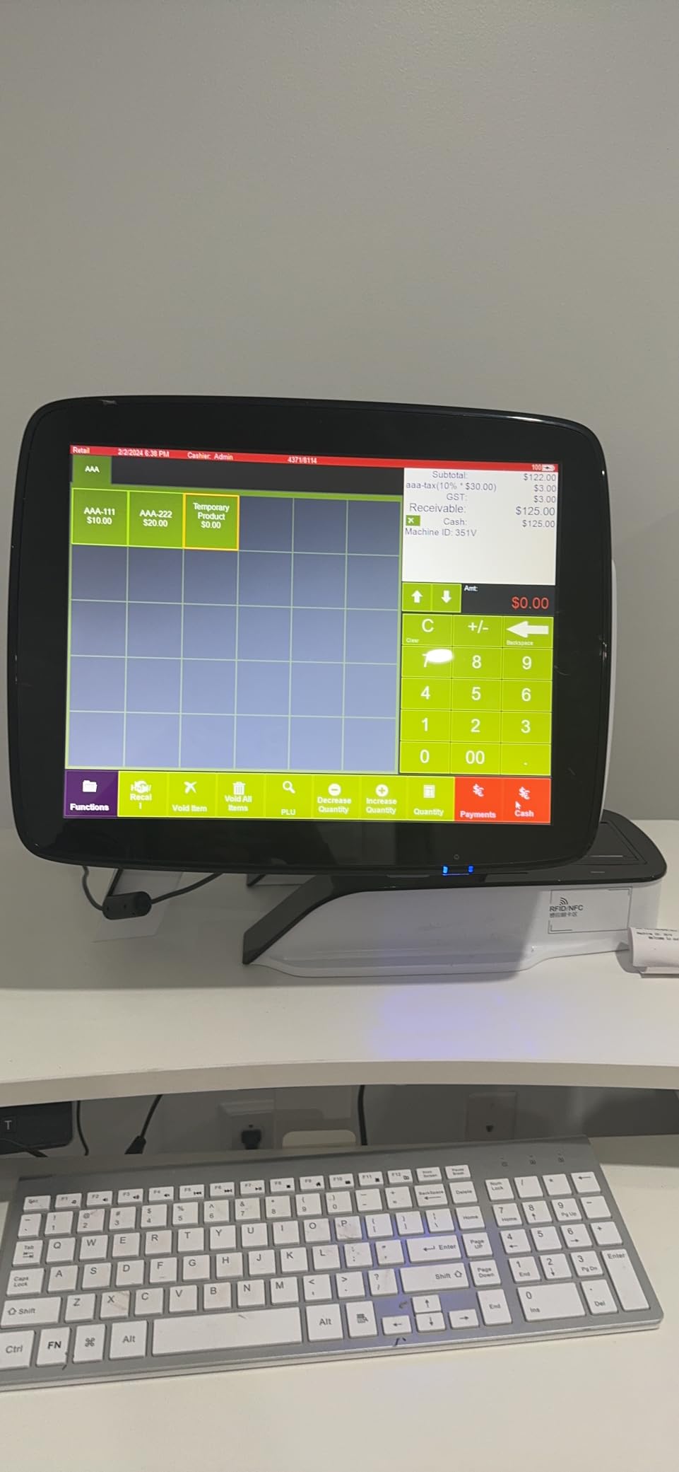 (Ship from USA) POS Cash Register 15'' Touch Screen Windows PC with Built-in 2 1/4'' Thermal Receipt Printer for Retail Businesses SET02 customer photo 1