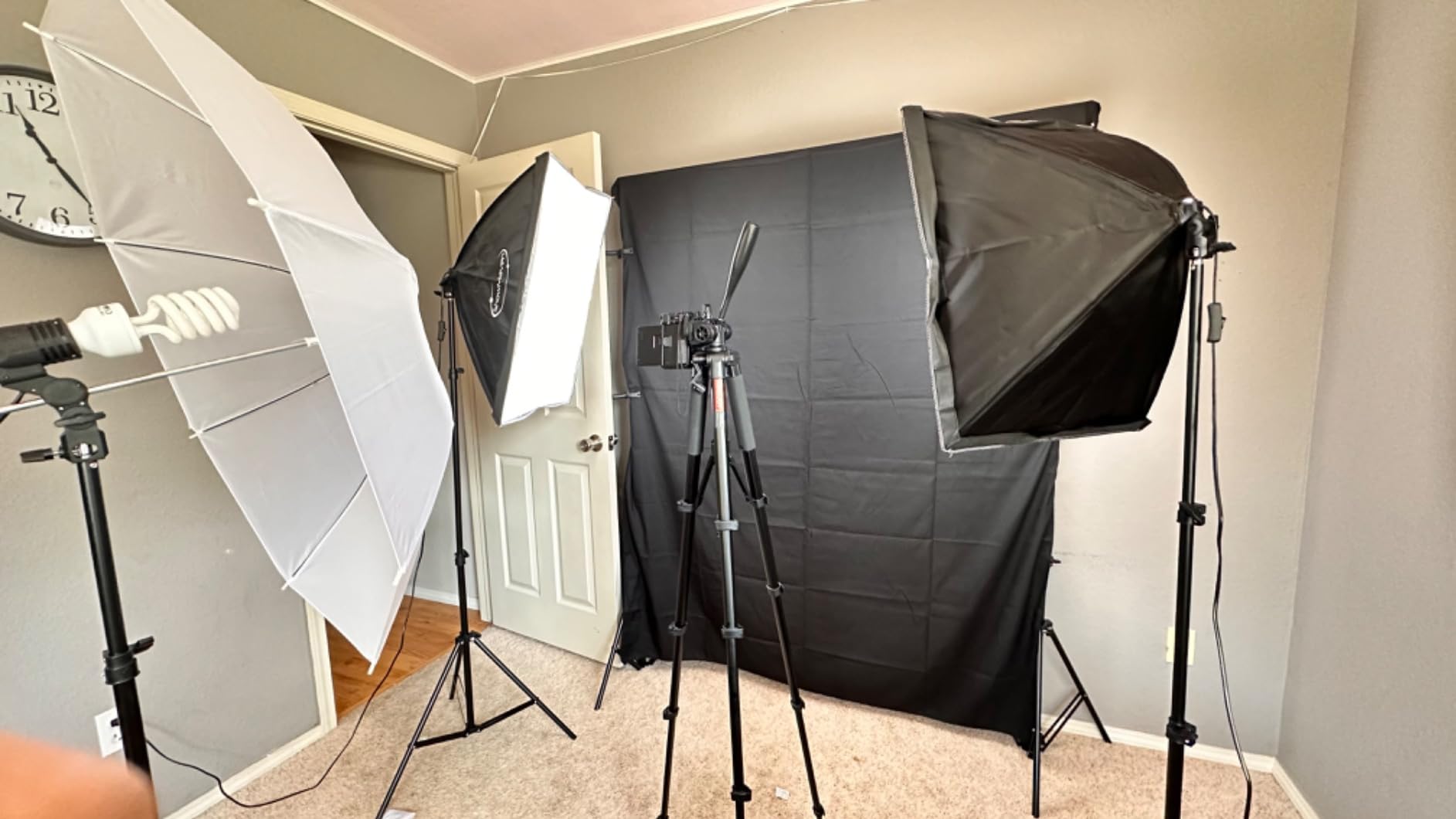 Photography Lighting Kit, Softbox Lighting Kit with Photo Backdrop for Product Photography, Portrait photography, Video Shooting Photography customer photo 1