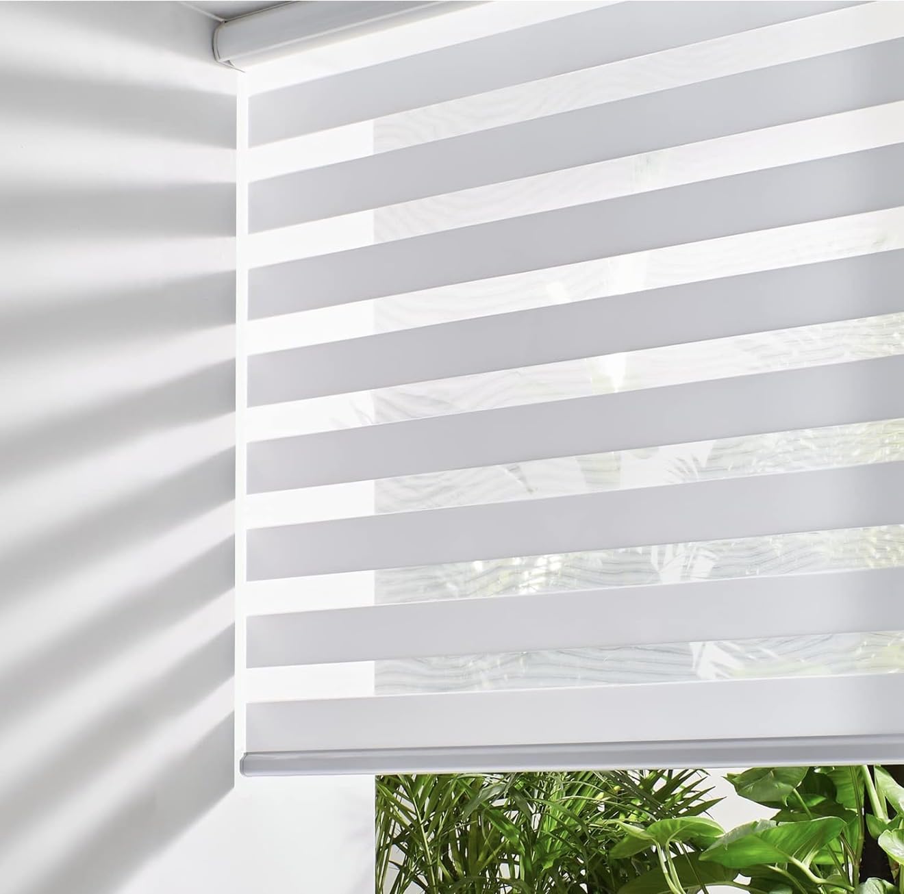 Persilux Custom Size Cordless Zebra Blinds for Windows Free-Stop Roller Windows Shades Dual Layer Light Control for Day and Night customer photo 1