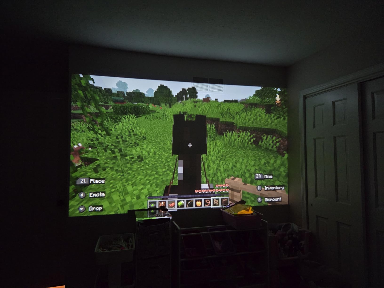 HAPPRUN Native 1080P Bluetooth Mini Projector, Full HD Portable Outdoor Movie Projector with Built-in Speaker, Compatible with Smartphone, HDMI, USB, AV, Fire Stick, PS5 for Home, Bedroom, Outdoor Use customer photo 2