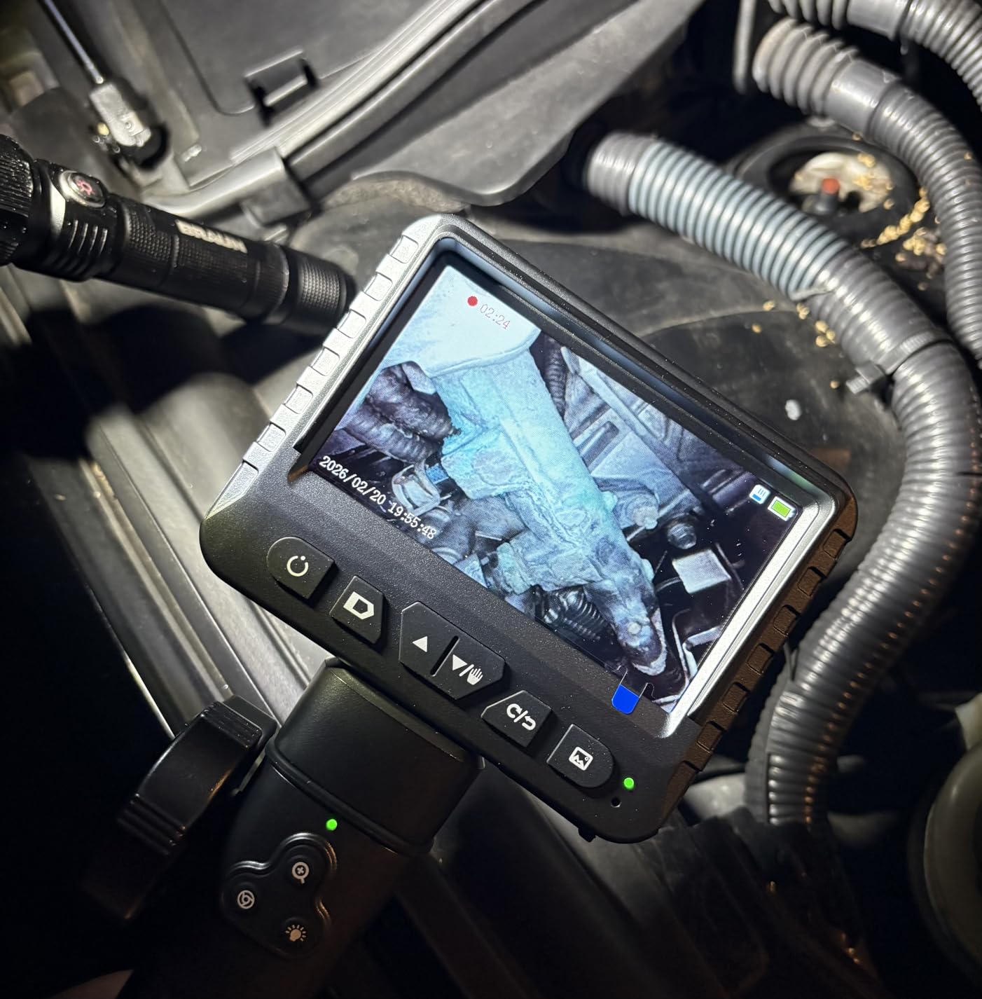 DXZtoz Two-Way Articulating Borescope with Light, Video Industrial Endoscope Inspection Camera with 0.33in Articulated Scope for Engine Automotive Aircraft Mechanics- 5.5FT customer photo 1