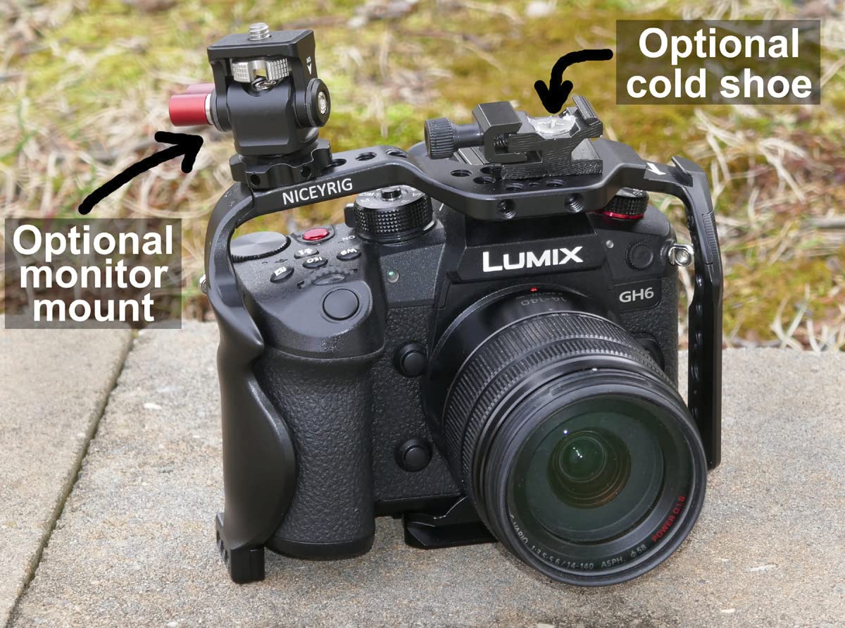 NICEYRIG GH7 GH6 Camera Cage for Panasonic Lumix GH7/GH6, DSLR Stabilizer Videomaking Rig Streamline Full Cage with Comfortable Grip, Quick Release Bottom Plate for Arca-Standard - 518 customer photo 1