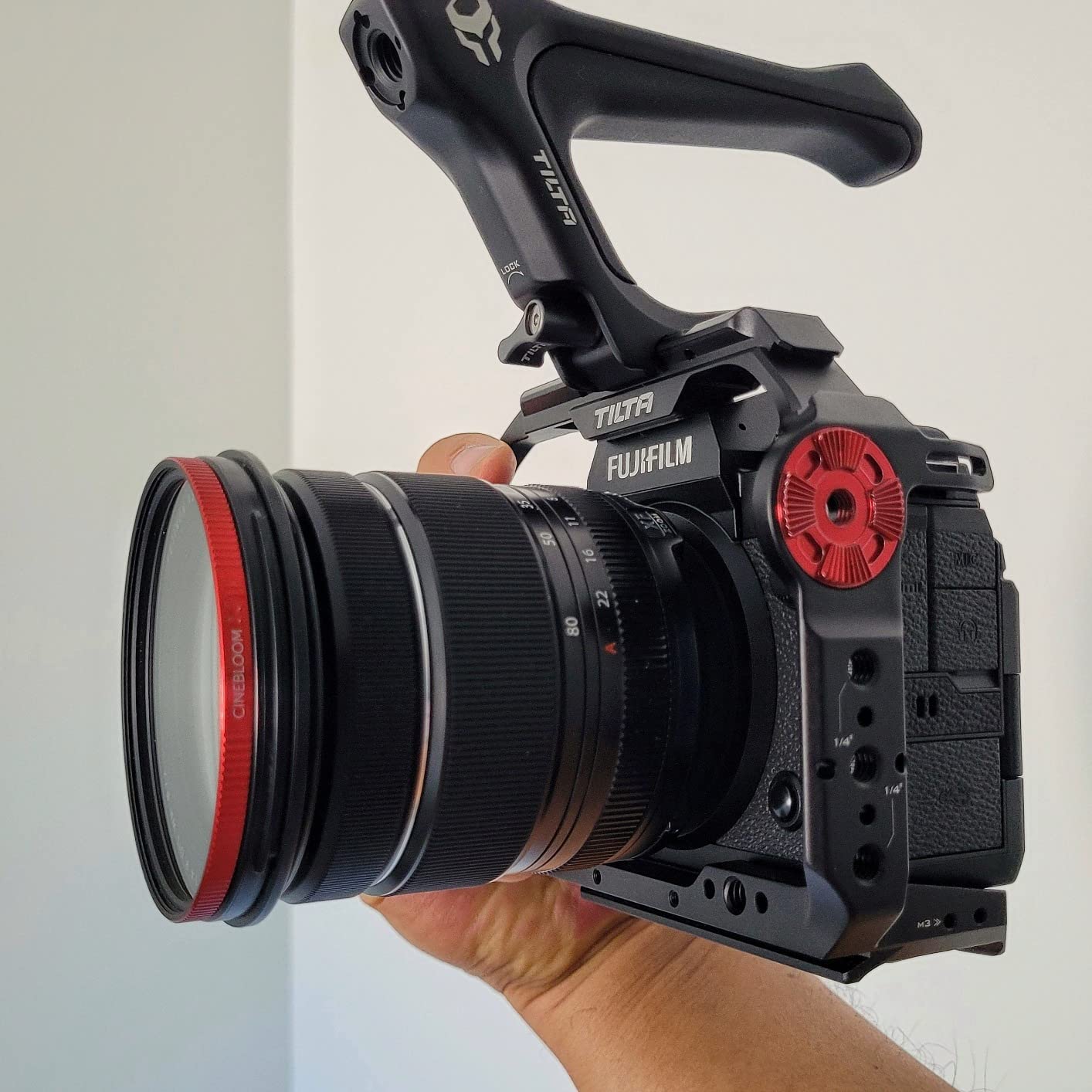 Tilta Full Camera Cage Compatible with Fujifilm X-H2S / X-H2, Custom Designed, Mount Accessories via NATO Rail, Rosette, Cold Shoe, and 1/4