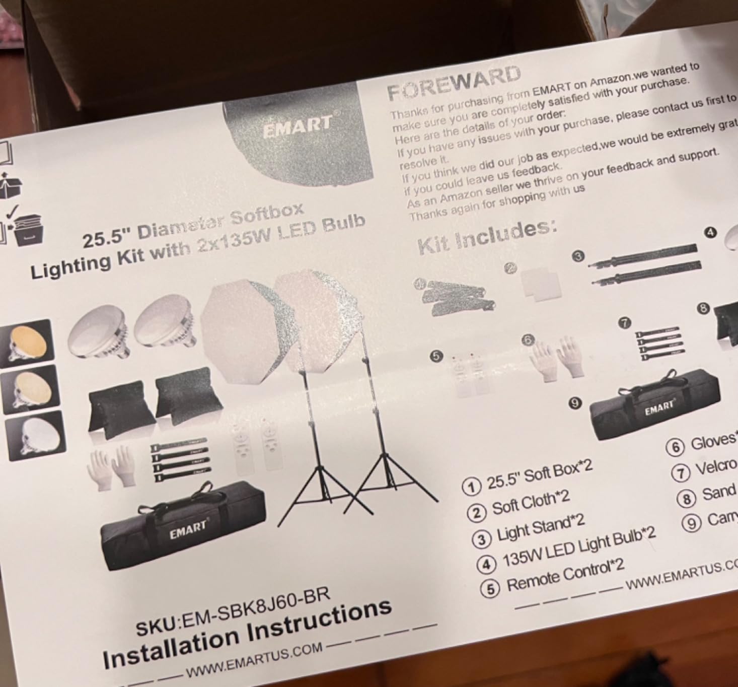 EMART Softbox Lighting Kit, 16