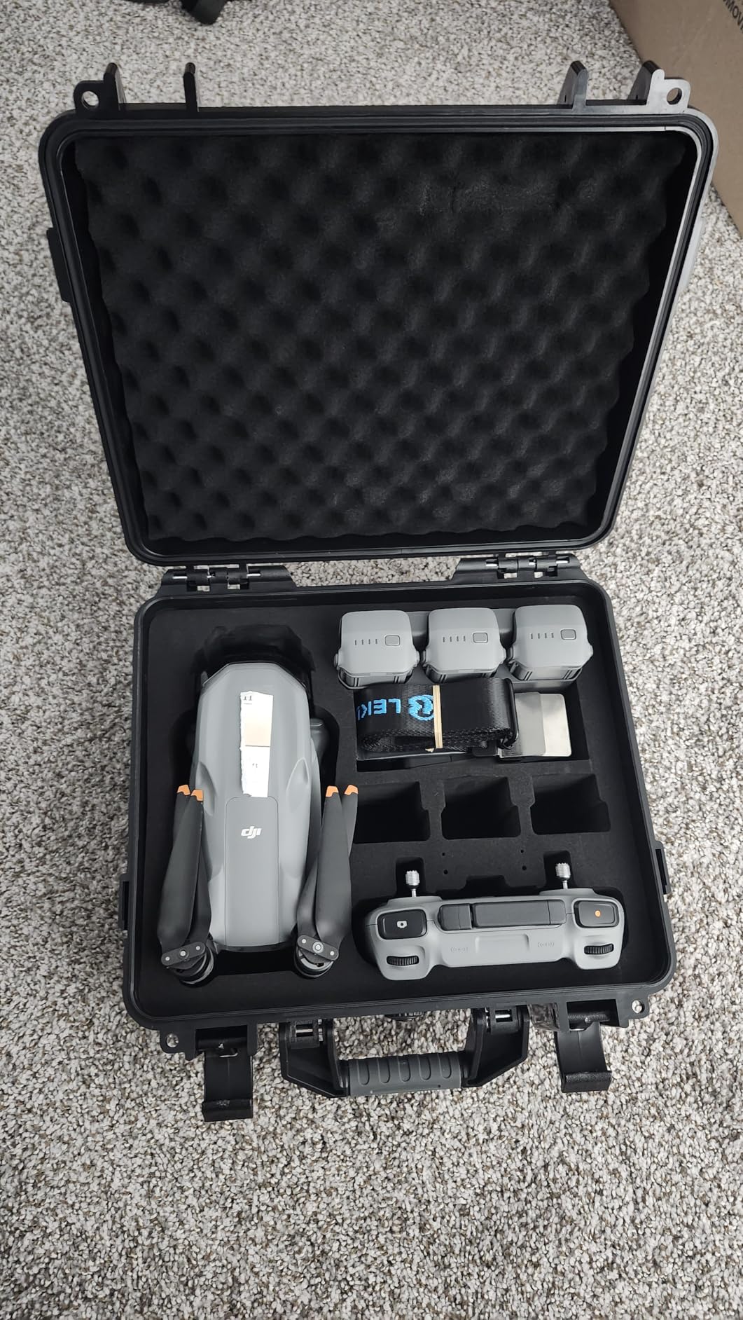 Lekufee Waterproof Hard Case Compatible with DJI Air 3S/3 Drone/Fly More Combo/RC 2/N3/N2 Remote Controller and Accessories (Case Only) customer photo 1