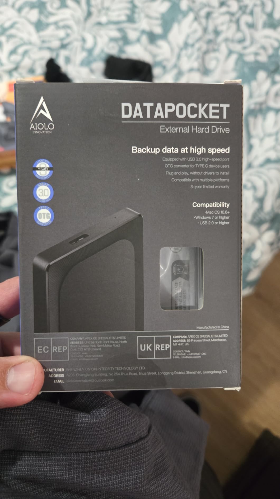 1TB External Hard Drive Ultra Slim Portable HDD-USB 3.0 USB-C for PC, Mac, Laptop, PS4, Xbox one,Xbox 360 customer photo 2