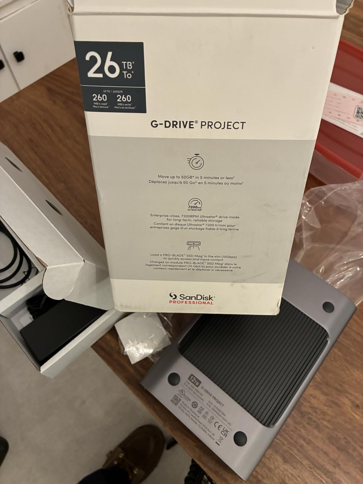 SanDisk Professional 12TB G-Drive Project - External HDD, Thunderbolt 3, USB (10Gbps), 7200RPM Ultrastar Hard Drive, Up to 250MB/s Read customer photo 2