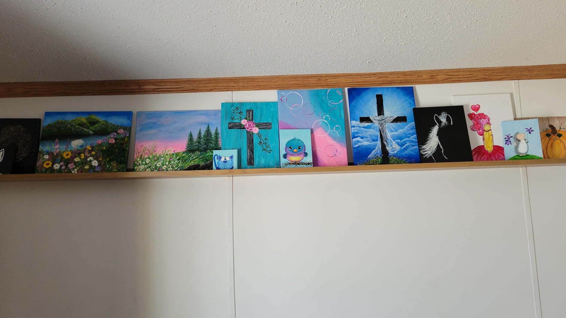 Picture Ledge Shelf, Floating Shelves Set of 2, 48 Inches Long Large Nursery Book Shelves for Toys Storage, Kids Bookshelf Wall Mounted for Living Room Bedroom Decor Books Photo Frames, White customer photo 1