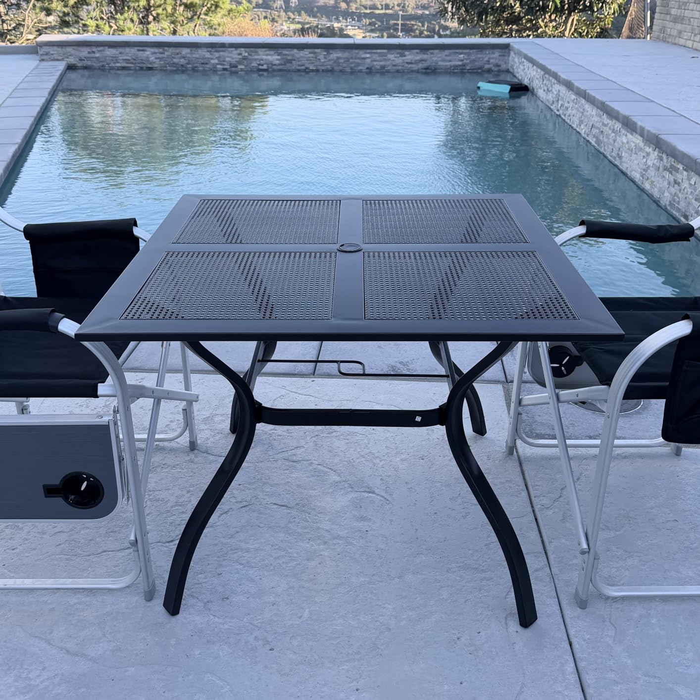 PHI VILLA Large Outdoor Patio Table for 8 Person, 60