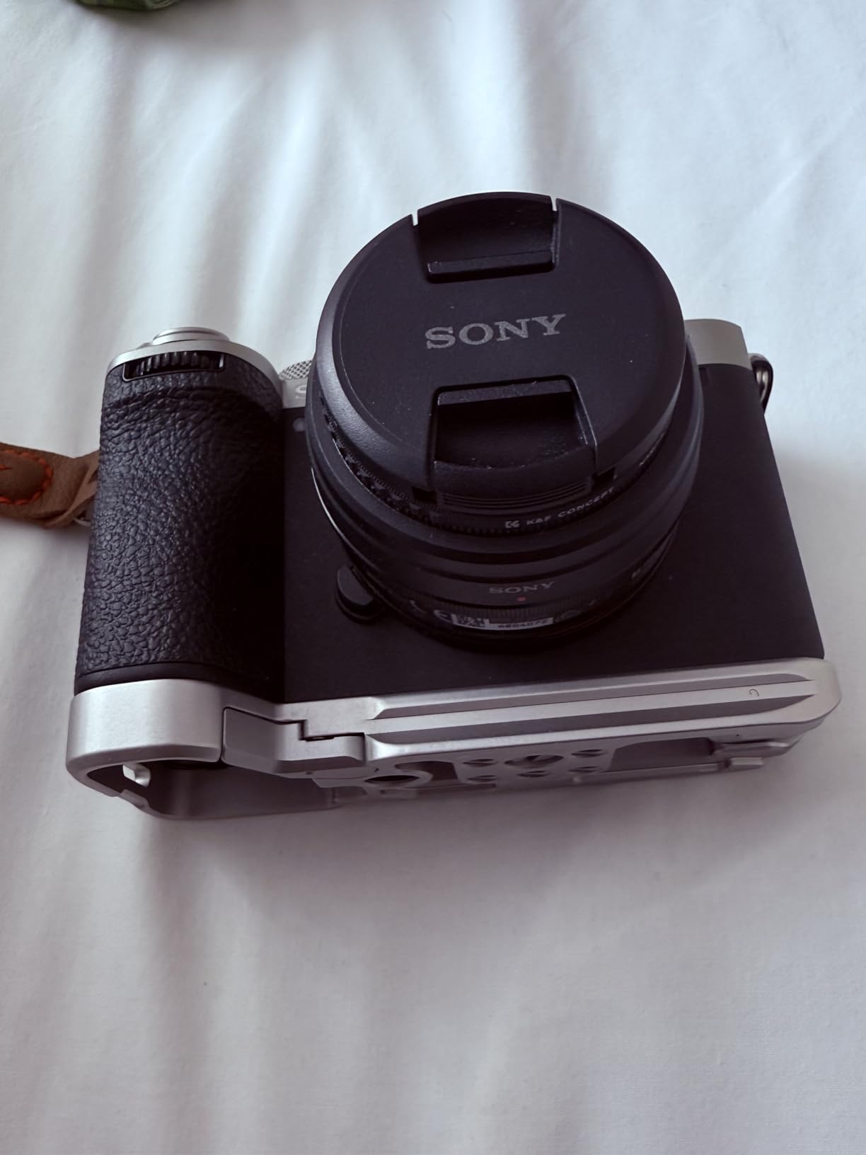 Base Plate for Sony A7C II/A7CR, Bottom Mount Plate (Black) with Built-in Quick-Release Plate for Arca, QD Socket, Strap Slot, 1/4