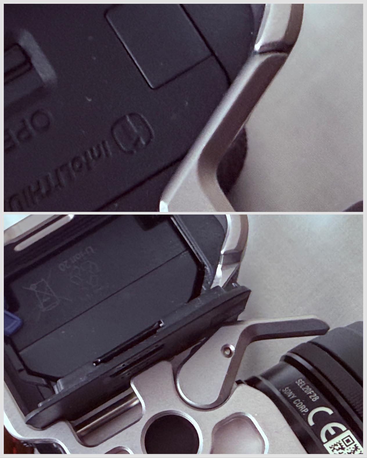 Base Plate for Sony A7C II/A7CR, Bottom Mount Plate (Black) with Built-in Quick-Release Plate for Arca, QD Socket, Strap Slot, 1/4