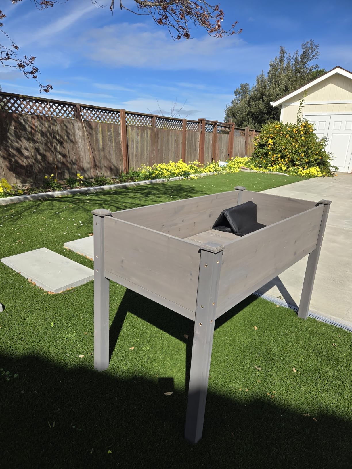 Raised Garden Bed with Legs, 48x24x30, Outdoor Wood Elevated Planter Box, Thick Legs, w/Liner customer photo 1