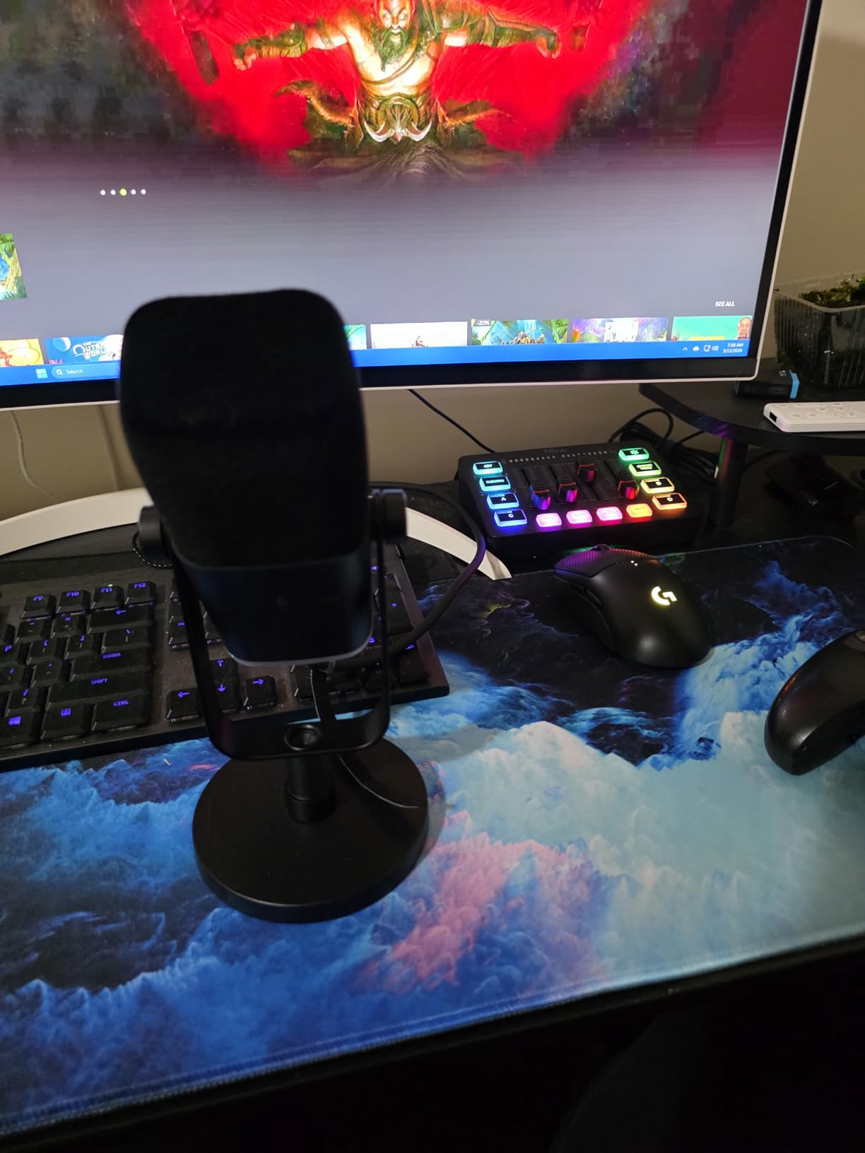 FIFINE Gaming Equipment Bundle, Dynamic XLR/USB Gaming Microphone Set with Streaming Audio Mixer for Podcast Recording Video Vocal, RGB Gamer Set with Volume Fader/XLR Interface for PC-AmpliGame KS5 customer photo 1