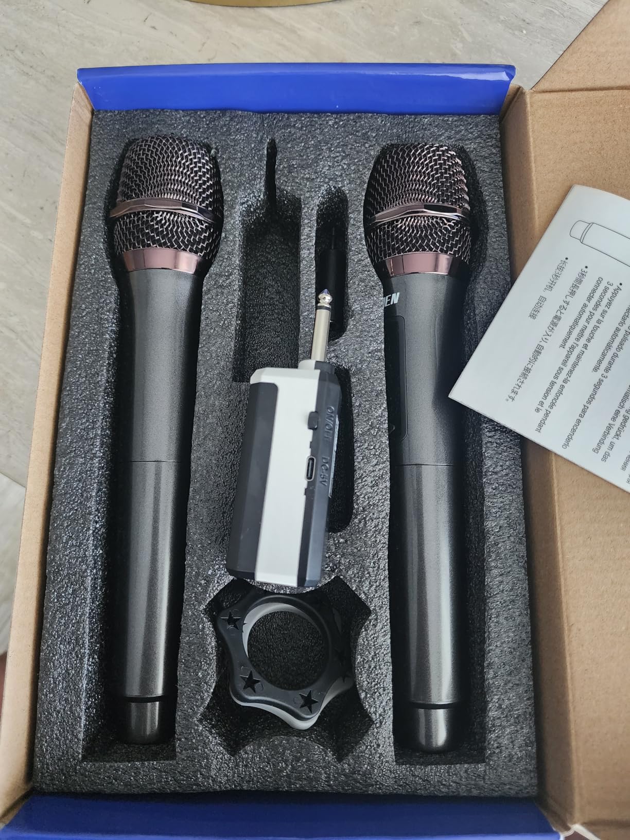 Wireless Microphone, Professional Dual Handheld Cordless Dynamic Mic System with Rechargeable Receiver (160 Ft), Karaoke Microphone Set for Singing, Karaoke, Wedding, DJ, Party, Speech, Church, K60-2 customer photo 1